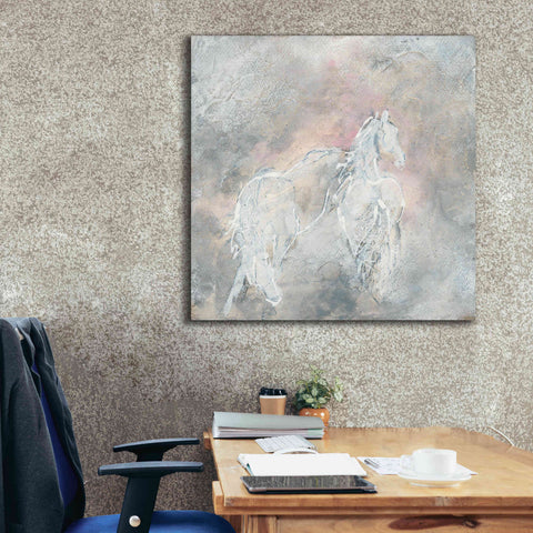 Image of 'Blush Horses II' by Chris Paschke, Giclee Canvas Wall Art,37 x 37