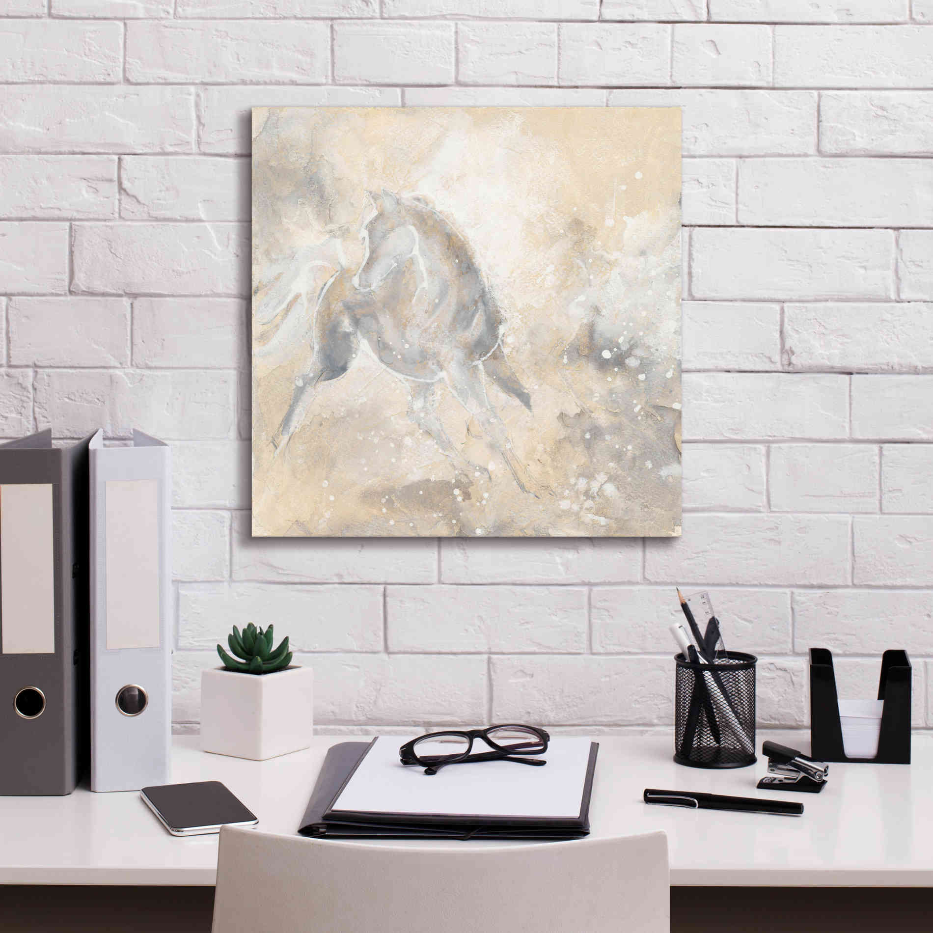'Grey Horse I' by Chris Paschke, Giclee Canvas Wall Art,18 x 18