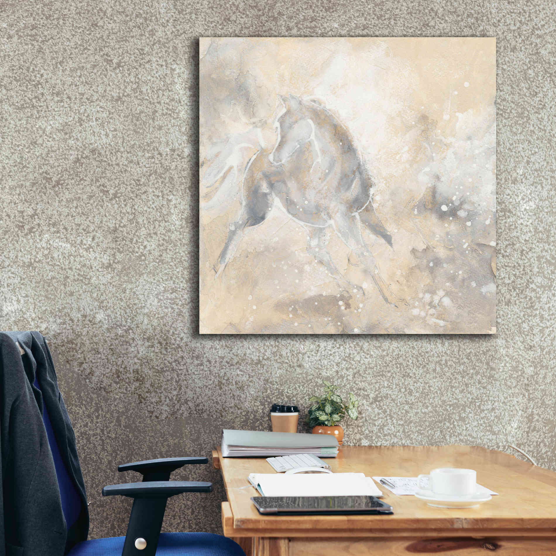 'Grey Horse I' by Chris Paschke, Giclee Canvas Wall Art,37 x 37