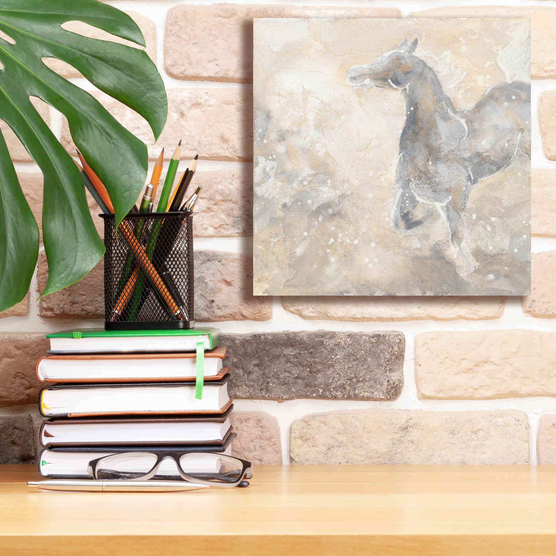 'Grey Horse II' by Chris Paschke, Giclee Canvas Wall Art,12 x 12