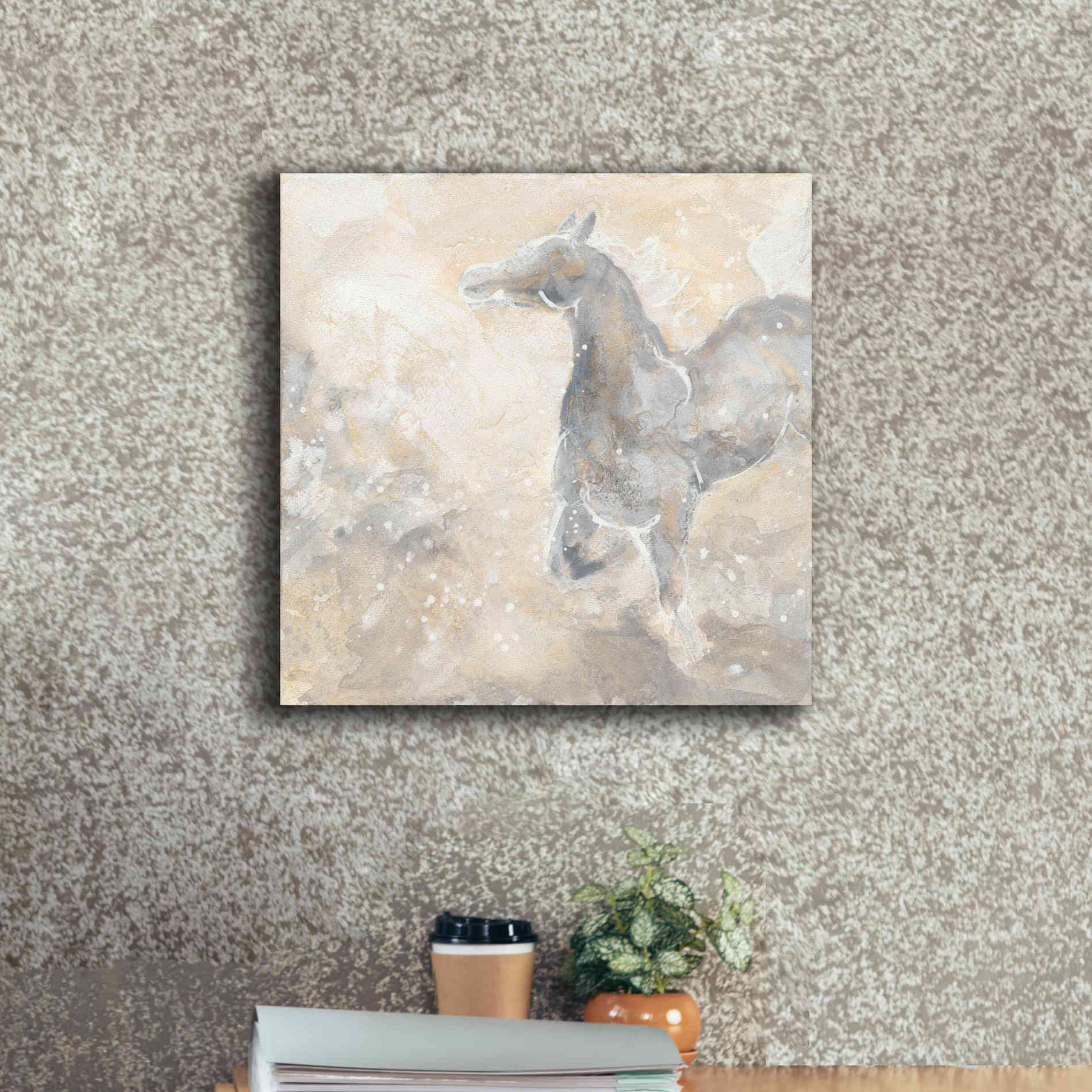 'Grey Horse II' by Chris Paschke, Giclee Canvas Wall Art,18 x 18