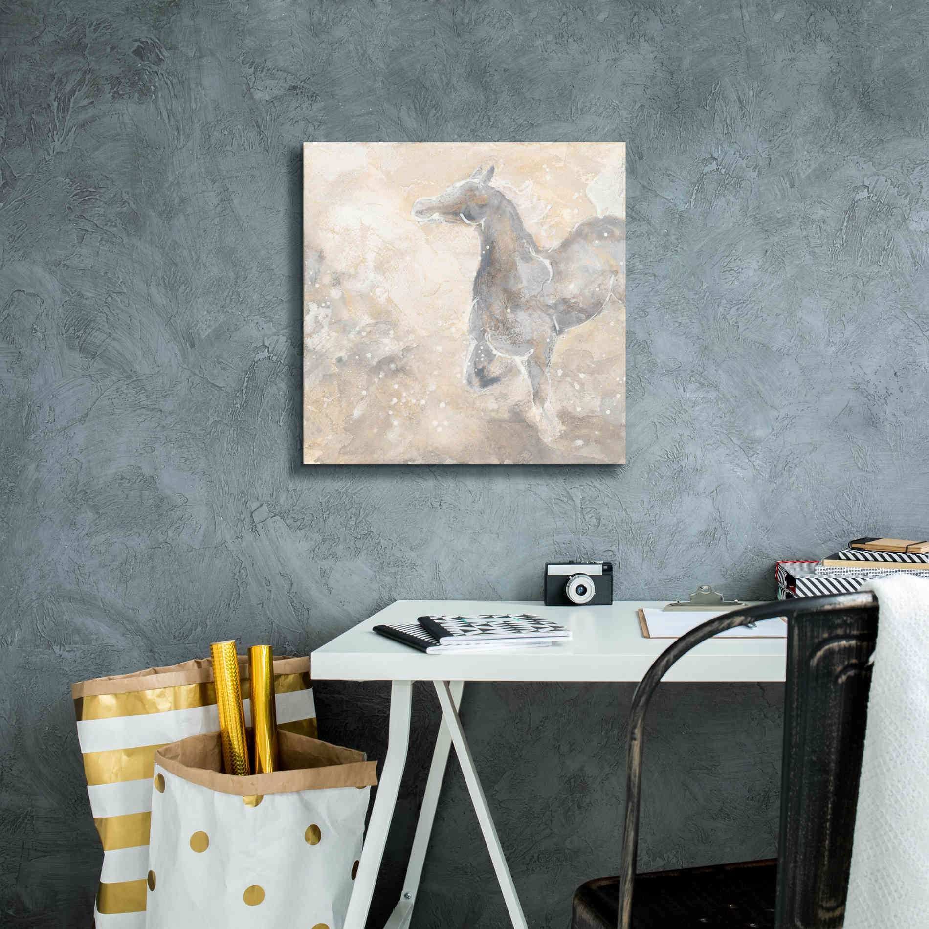 'Grey Horse II' by Chris Paschke, Giclee Canvas Wall Art,18 x 18