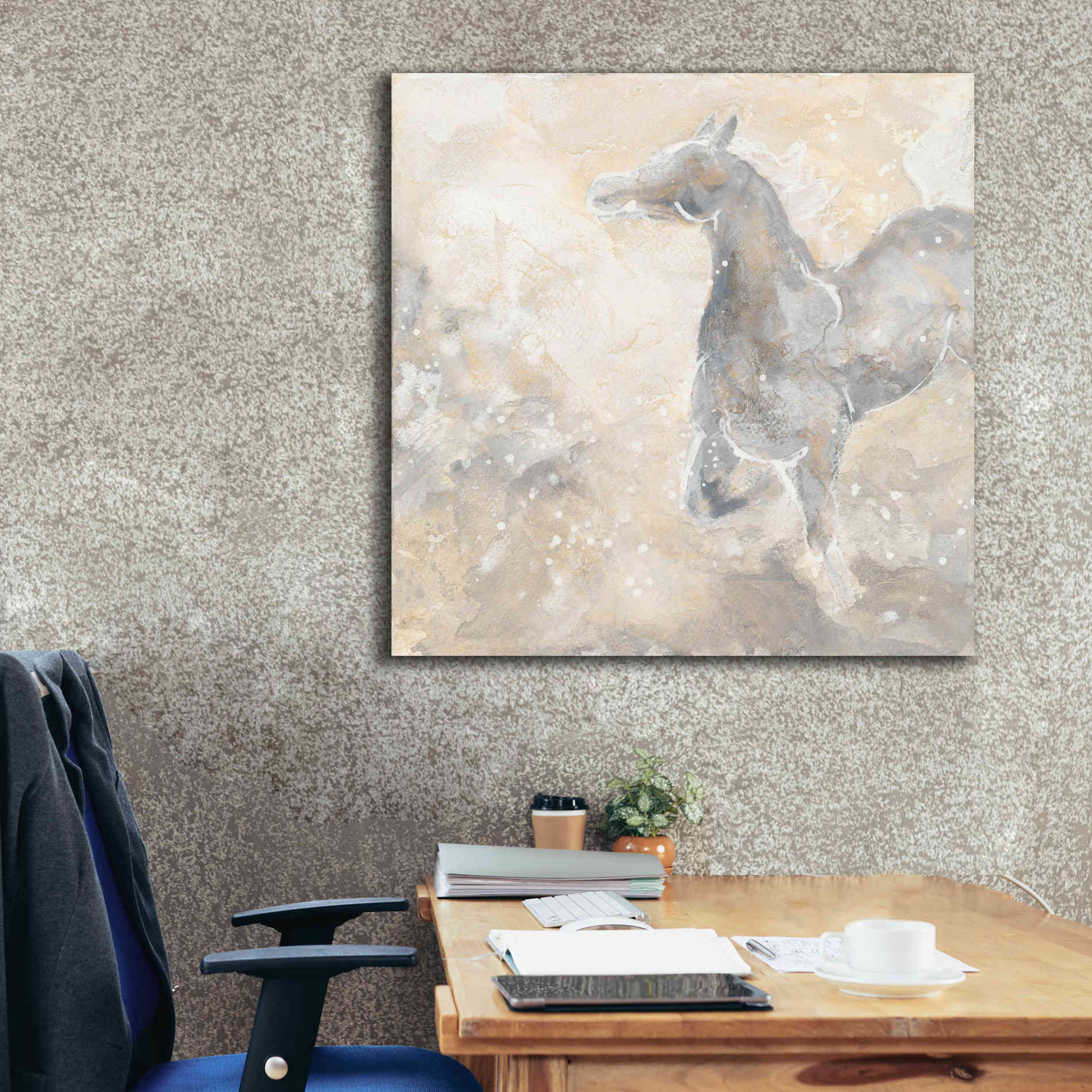 'Grey Horse II' by Chris Paschke, Giclee Canvas Wall Art,37 x 37