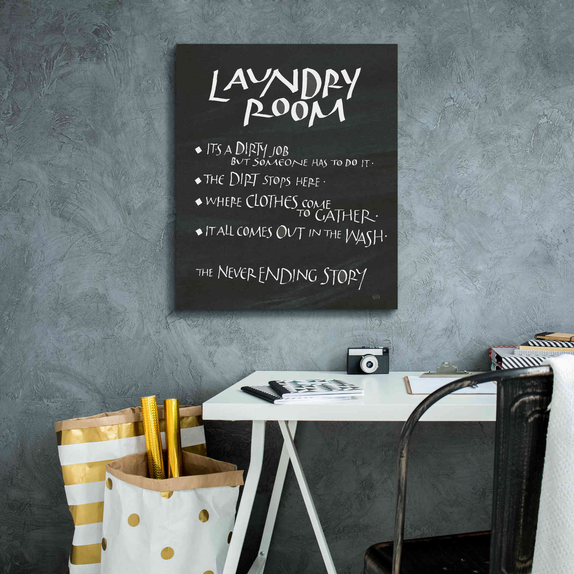 'Laundry Room Sayings' by Chris Paschke, Giclee Canvas Wall Art,20 x 24