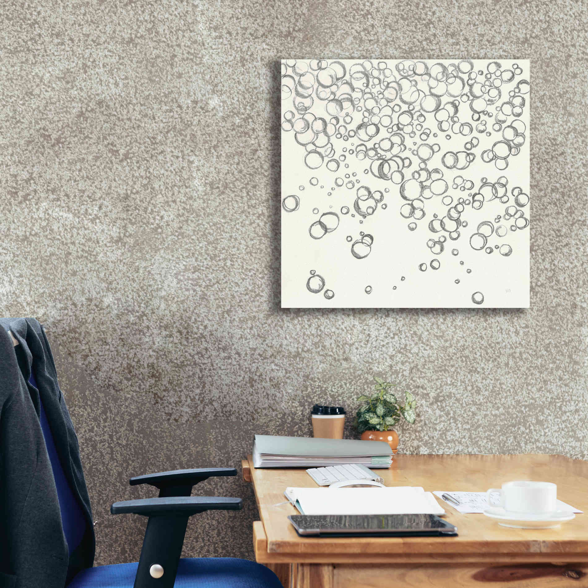 'Bubbles I' by Chris Paschke, Giclee Canvas Wall Art,26 x 26