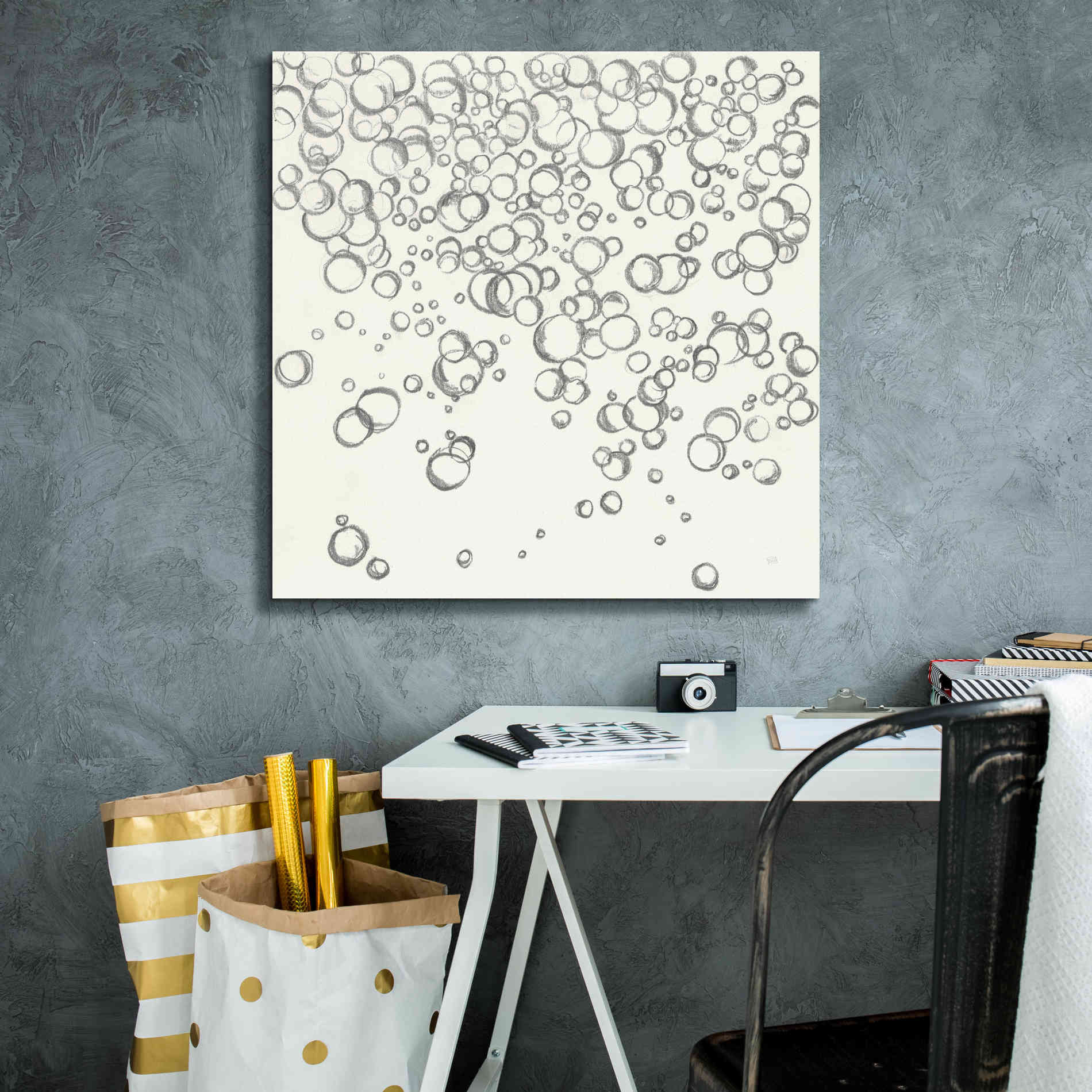'Bubbles I' by Chris Paschke, Giclee Canvas Wall Art,26 x 26