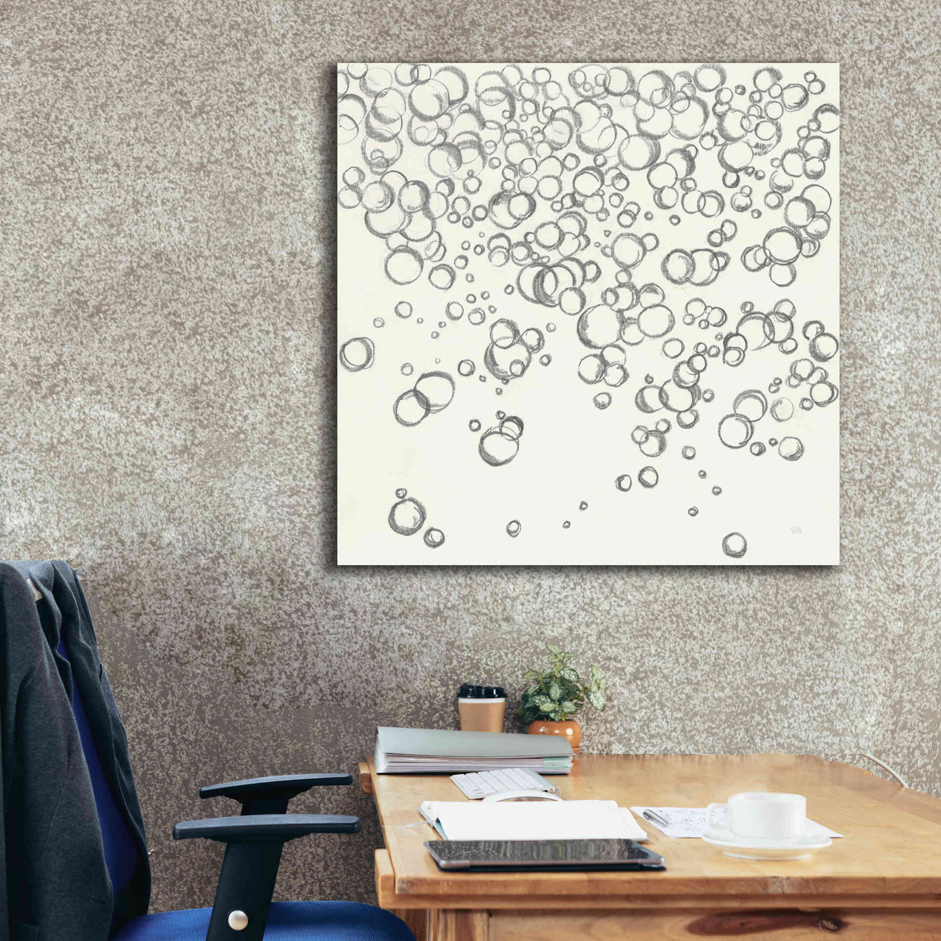 'Bubbles I' by Chris Paschke, Giclee Canvas Wall Art,37 x 37