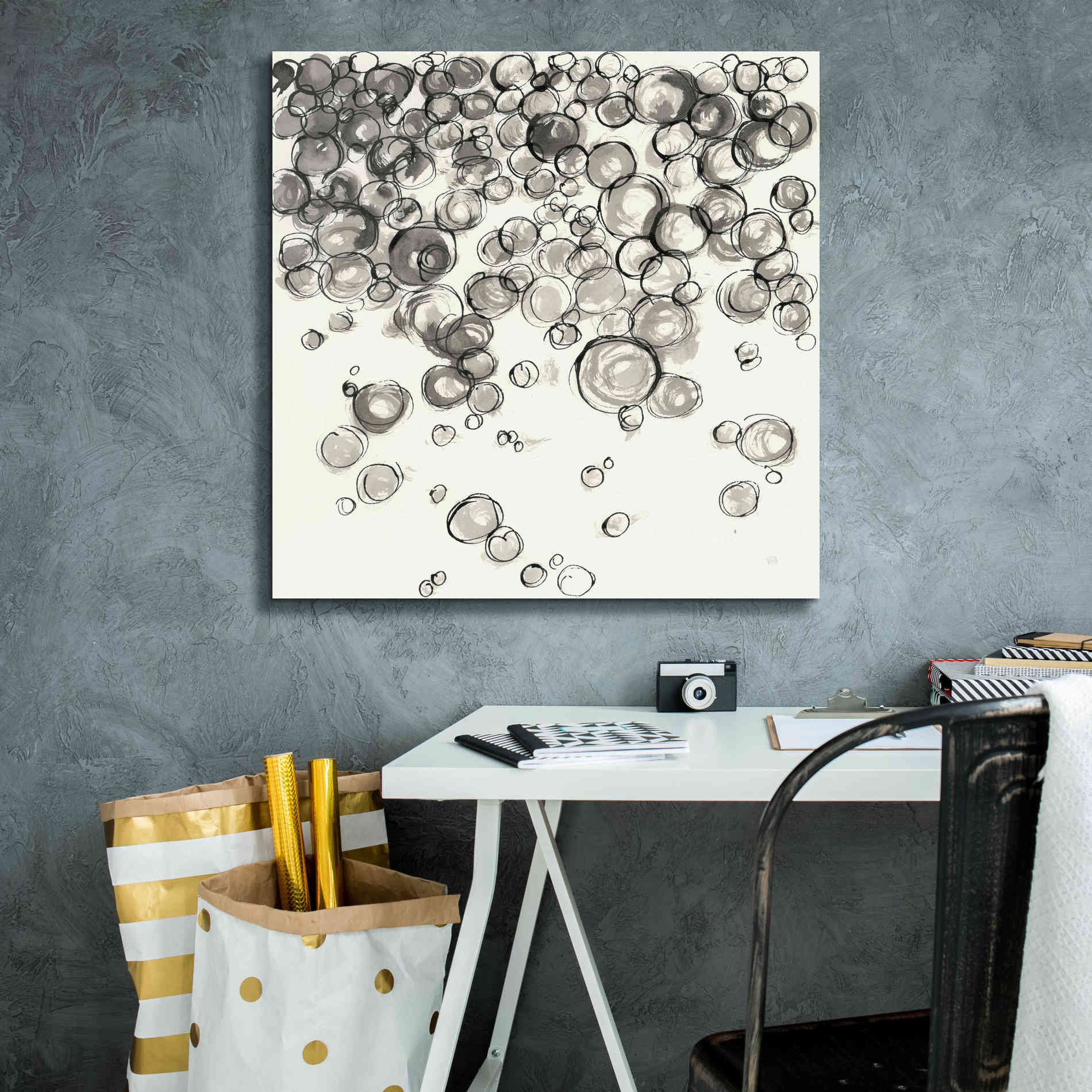 'Bubbles IV' by Chris Paschke, Giclee Canvas Wall Art,26 x 26