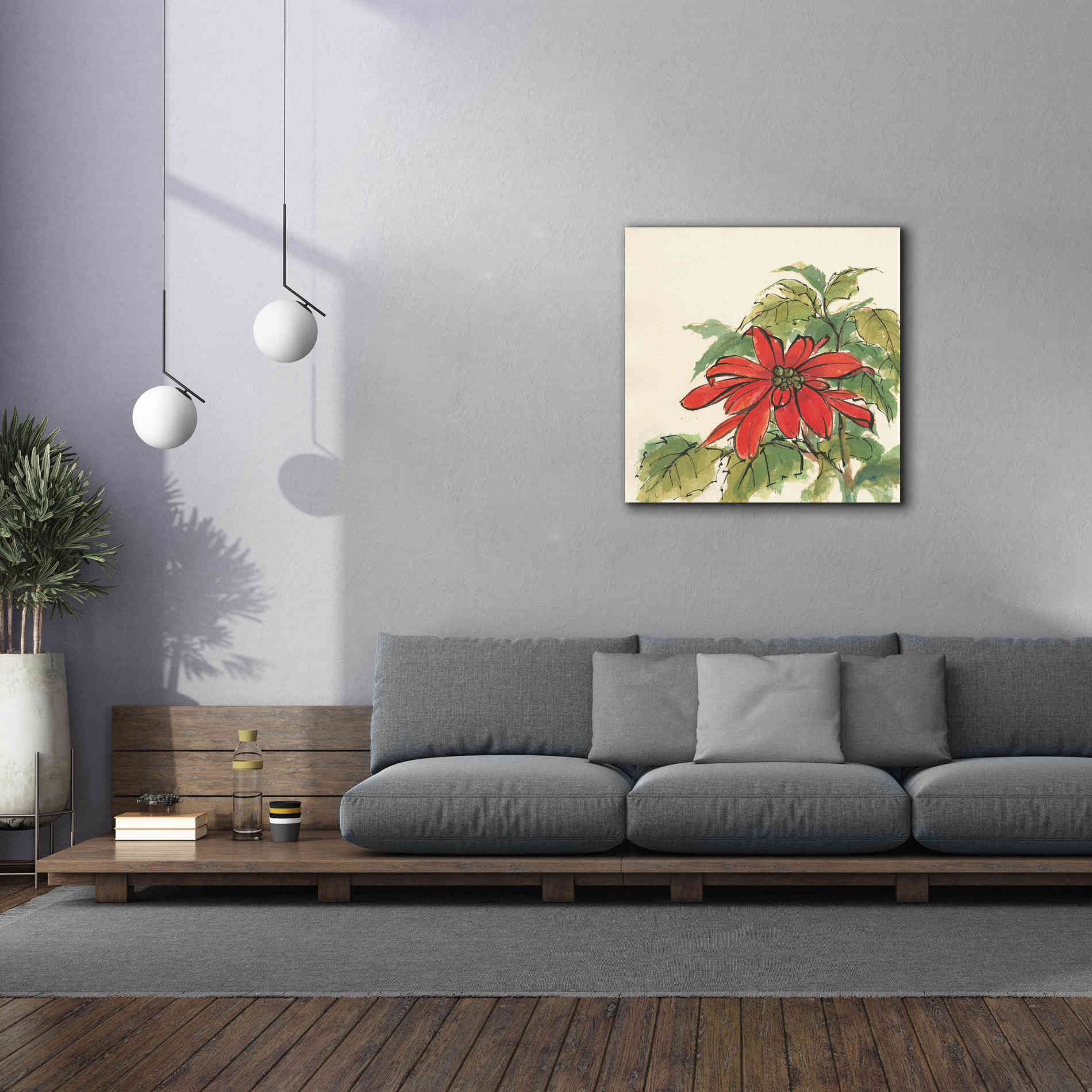 'Poinsettia I' by Chris Paschke, Giclee Canvas Wall Art,37 x 37