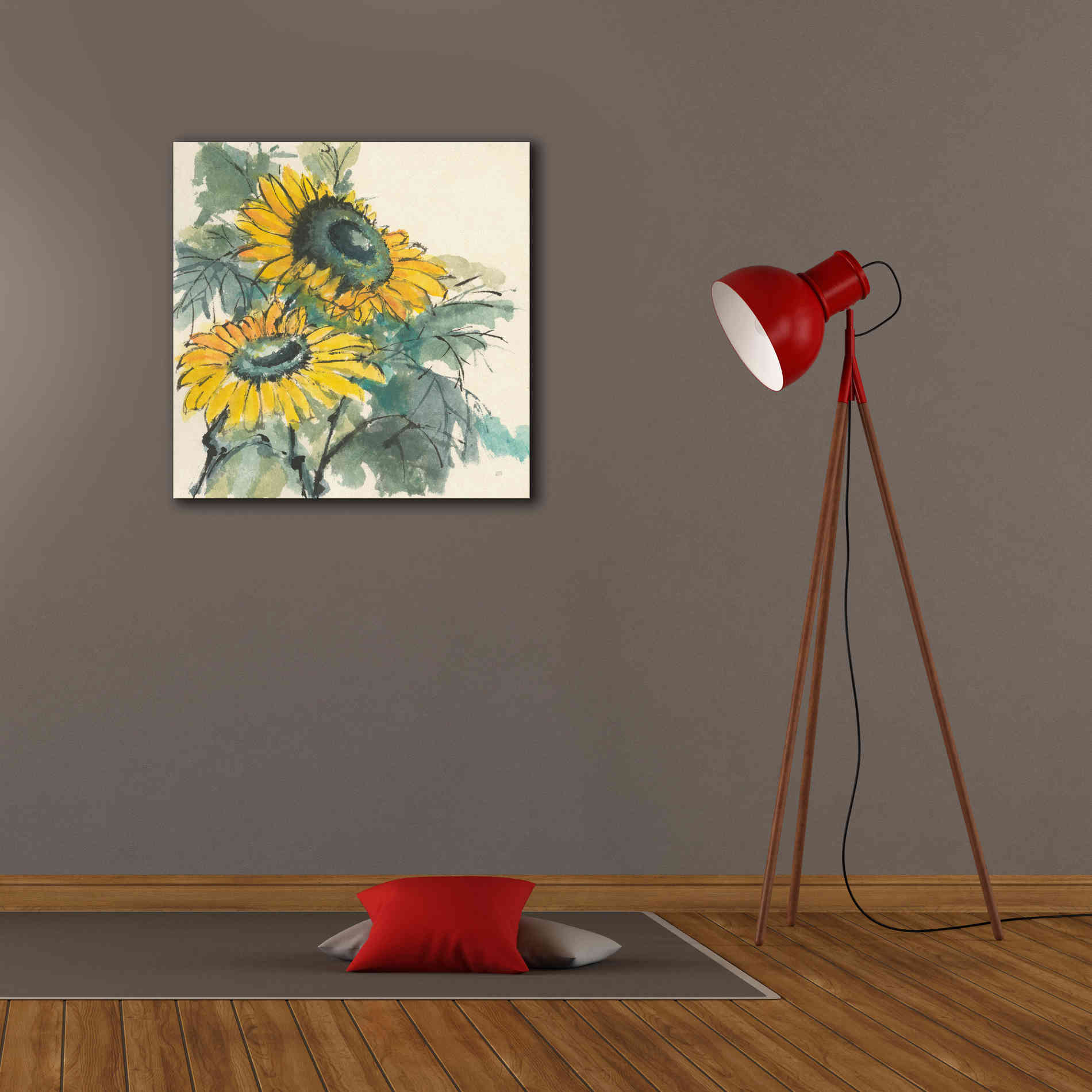 'Sunflower I' by Chris Paschke, Giclee Canvas Wall Art,26 x 26