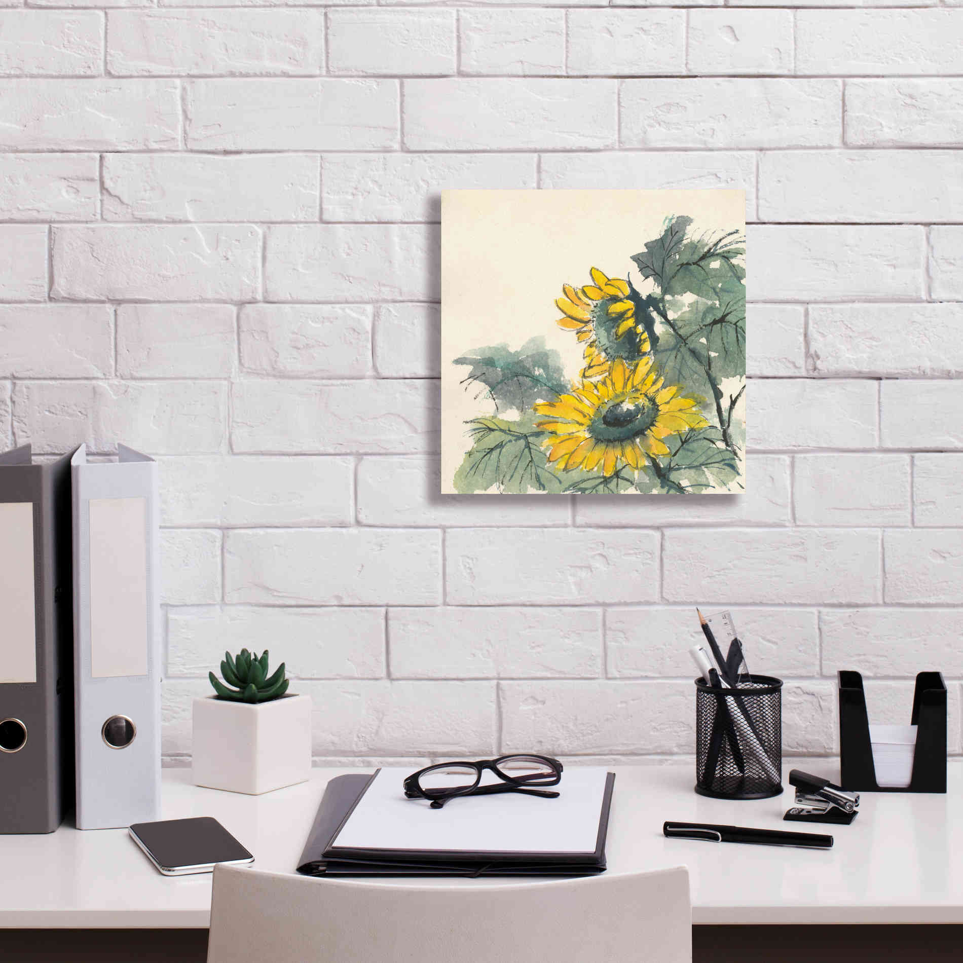 'Sunflower II' by Chris Paschke, Giclee Canvas Wall Art,12 x 12