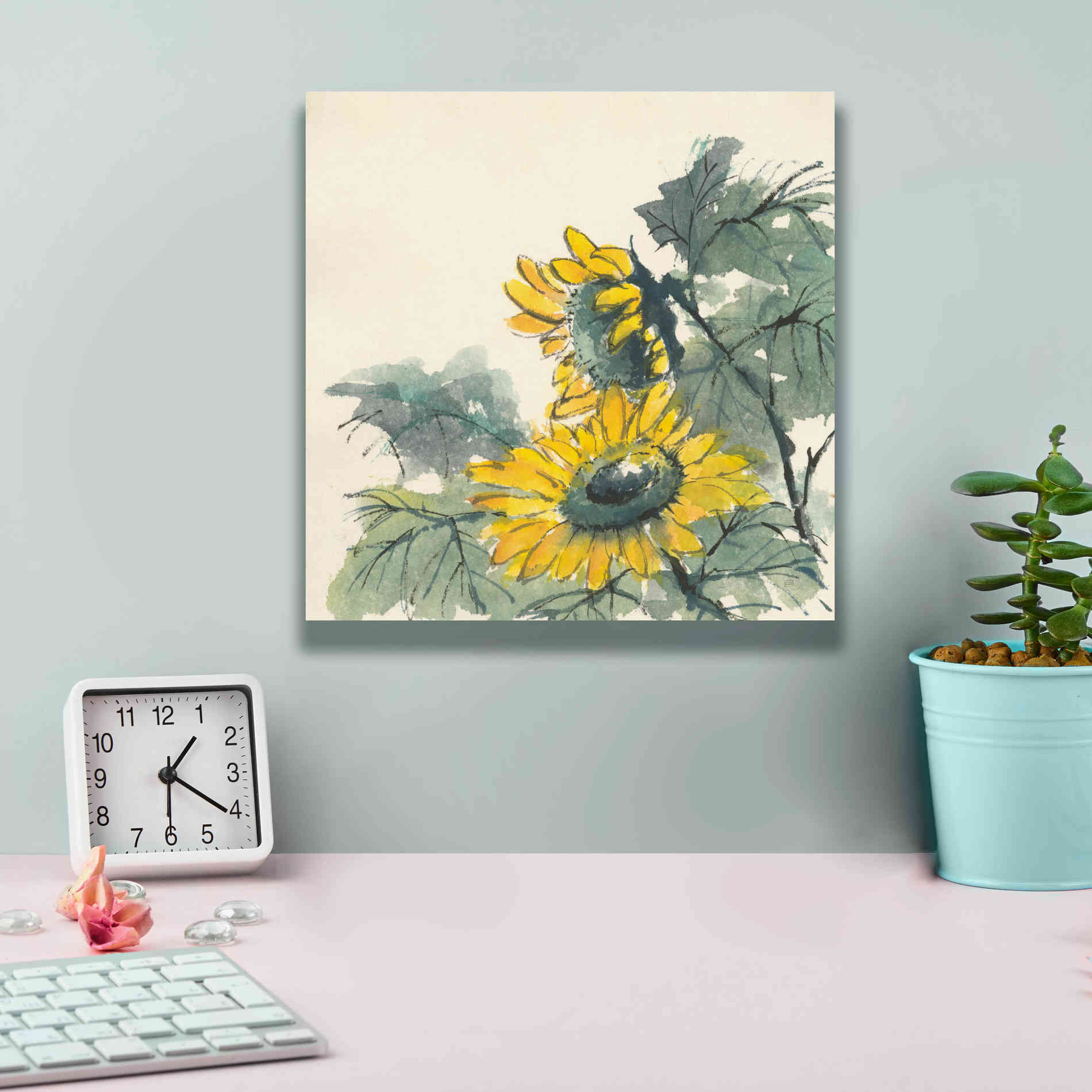'Sunflower II' by Chris Paschke, Giclee Canvas Wall Art,12 x 12