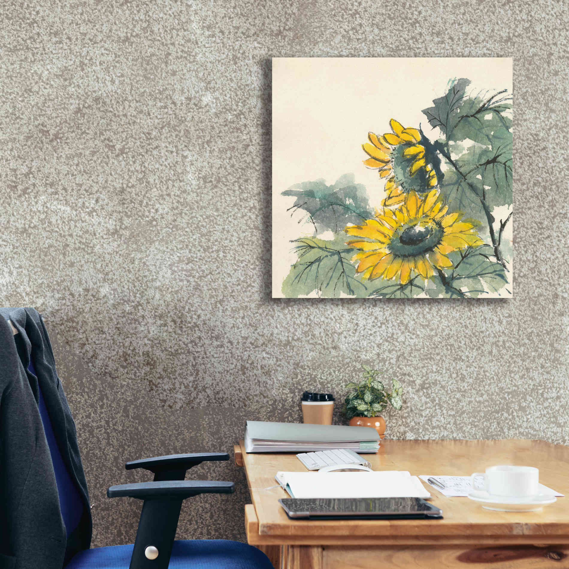 'Sunflower II' by Chris Paschke, Giclee Canvas Wall Art,26 x 26
