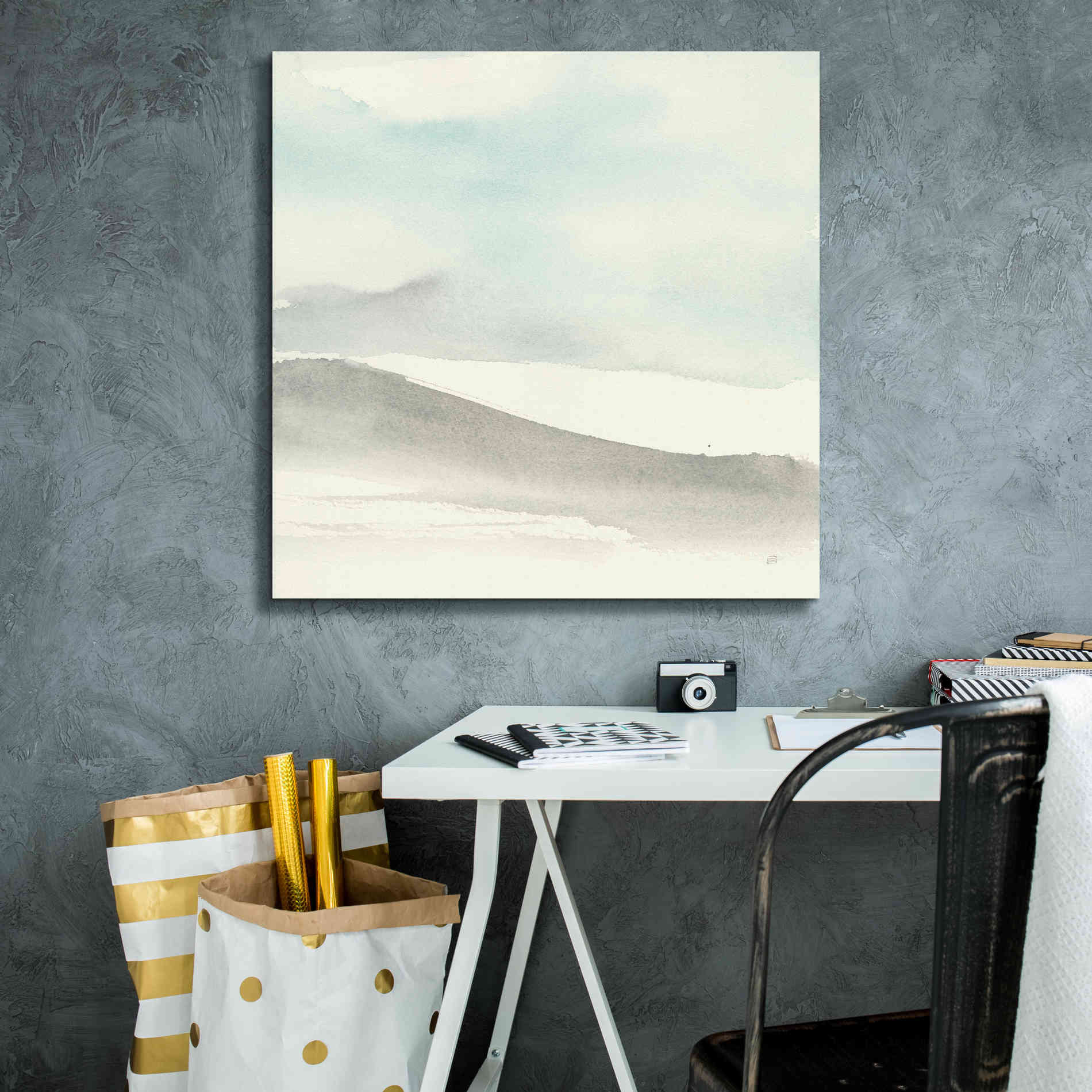 'Teal Sky I' by Chris Paschke, Giclee Canvas Wall Art,26 x 26