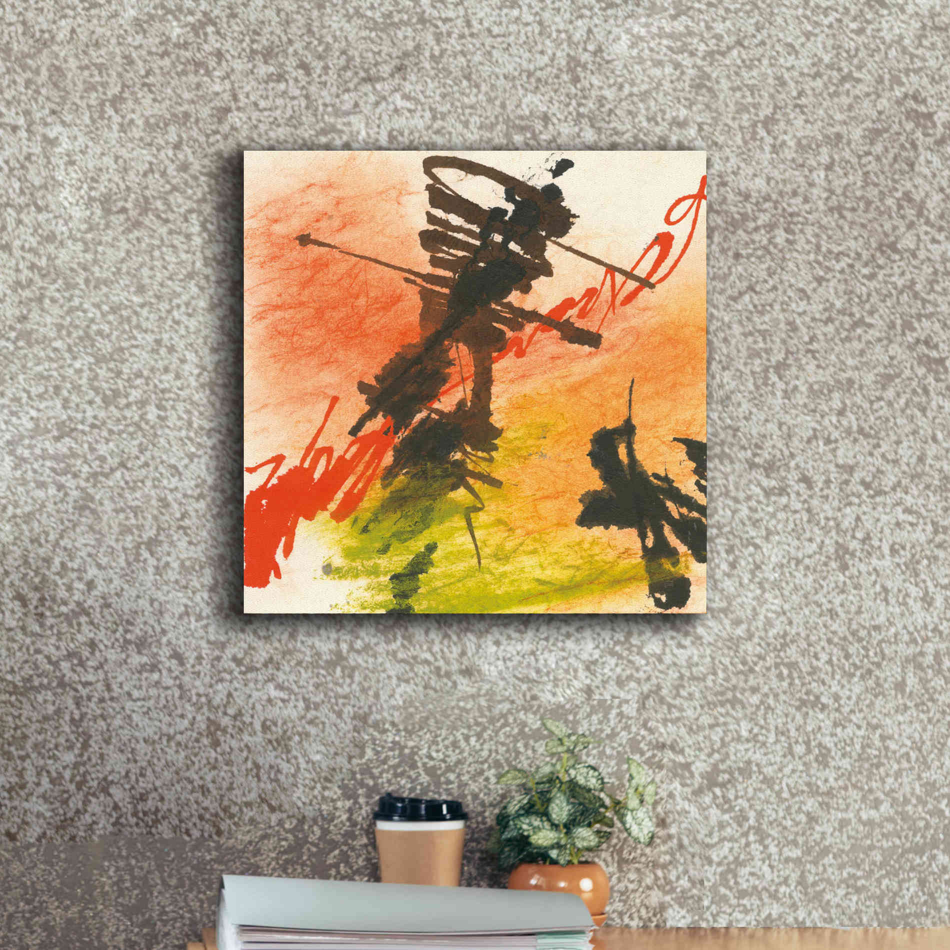 'Graffiti Orange I' by Chris Paschke, Giclee Canvas Wall Art,18 x 18