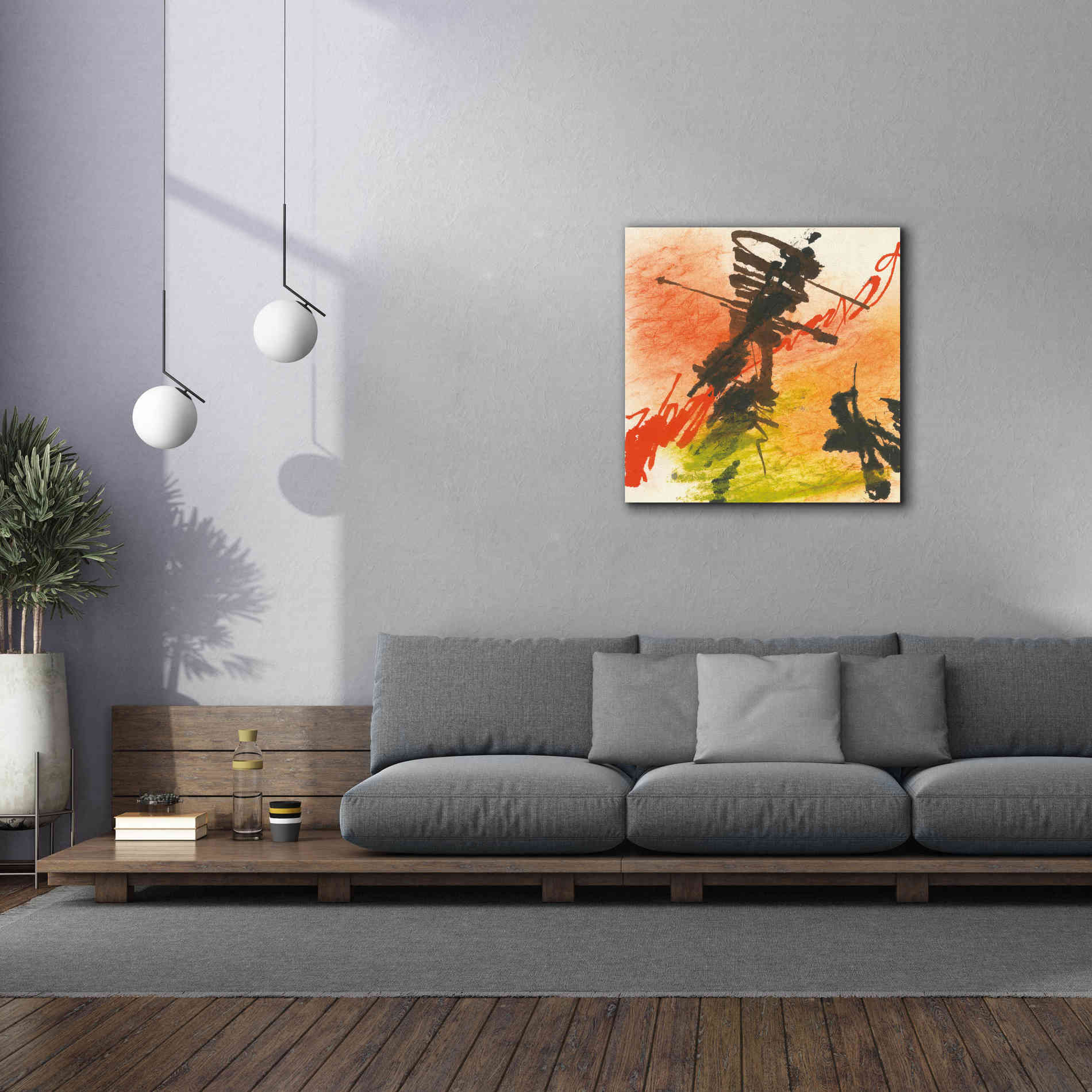'Graffiti Orange I' by Chris Paschke, Giclee Canvas Wall Art,37 x 37