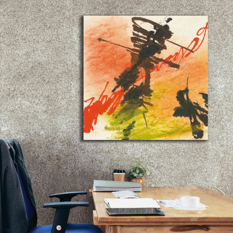 Image of 'Graffiti Orange I' by Chris Paschke, Giclee Canvas Wall Art,37 x 37