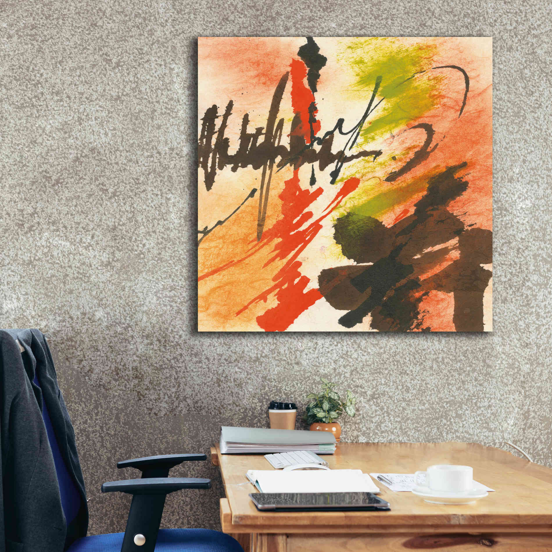 'Graffiti Orange II' by Chris Paschke, Giclee Canvas Wall Art,37 x 37