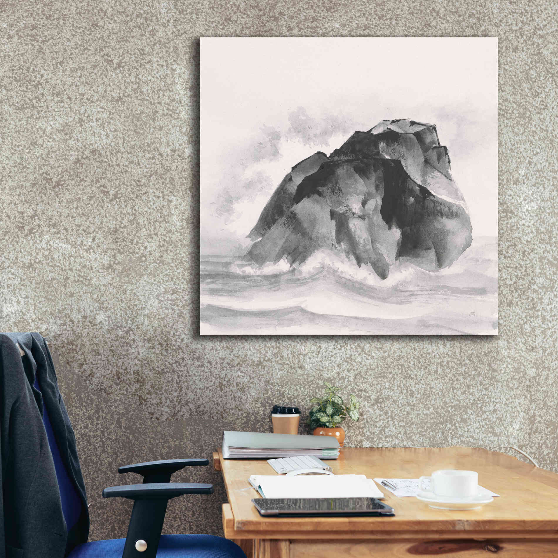 'Solitary Rock' by Chris Paschke, Giclee Canvas Wall Art,37 x 37