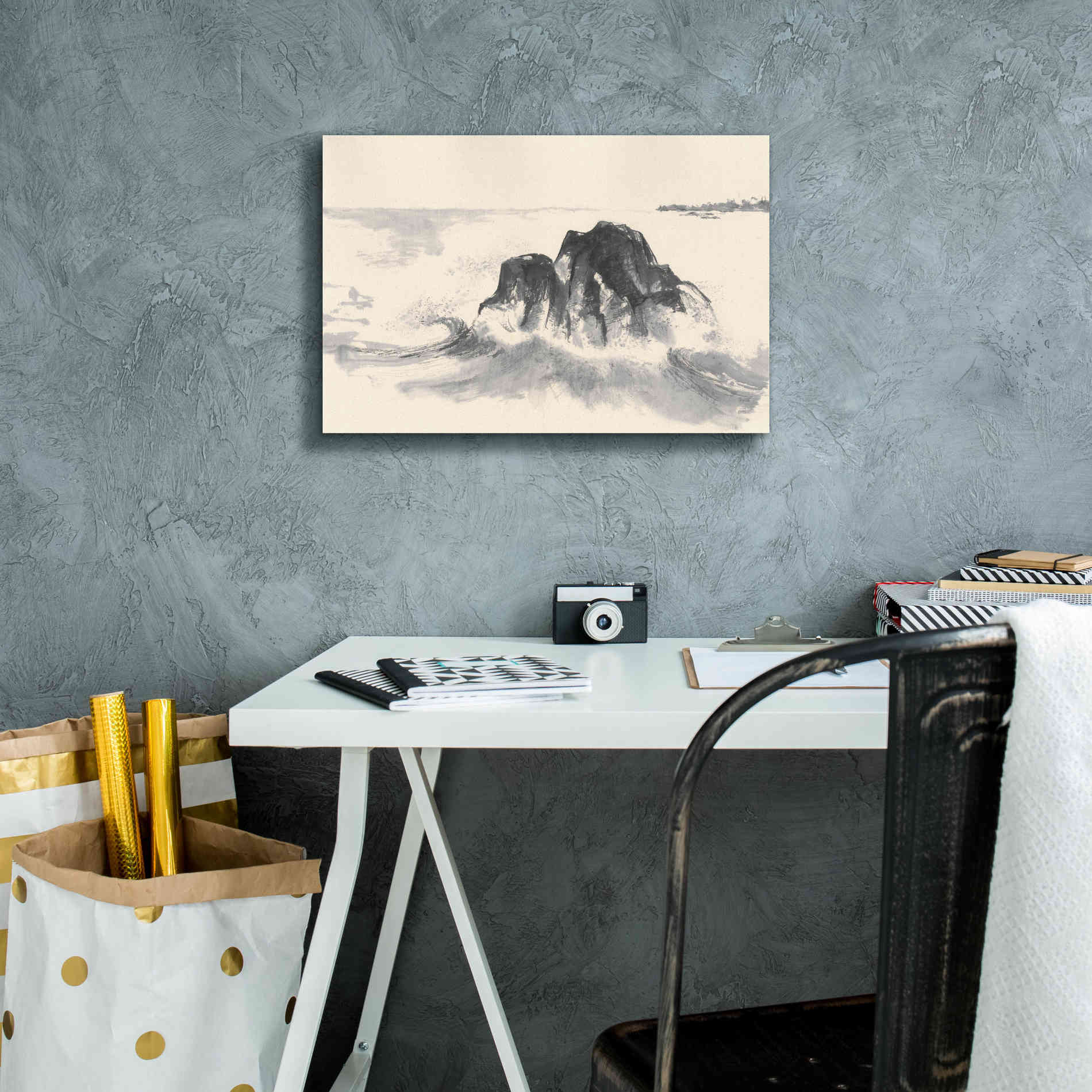'Ocean Waves' by Chris Paschke, Giclee Canvas Wall Art,18 x 12