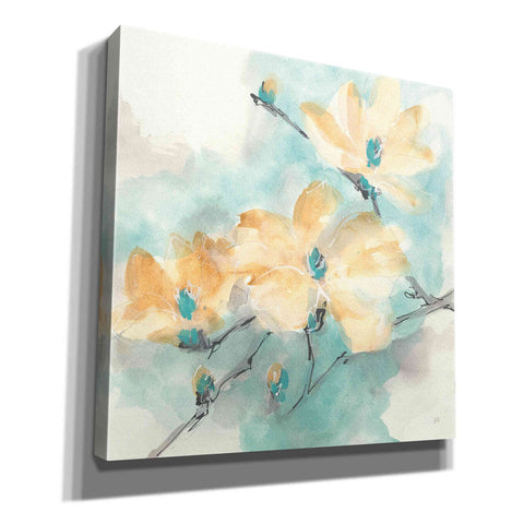 Image of 'Teal Buds II' by Chris Paschke, Giclee Canvas Wall Art