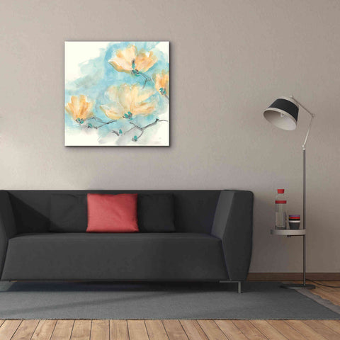 Image of 'Teal Buds III' by Chris Paschke, Giclee Canvas Wall Art,37 x 37
