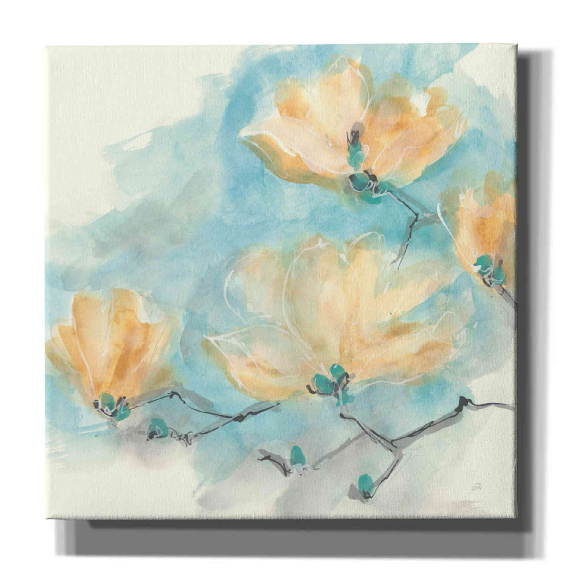 'Teal Buds III' by Chris Paschke, Giclee Canvas Wall Art