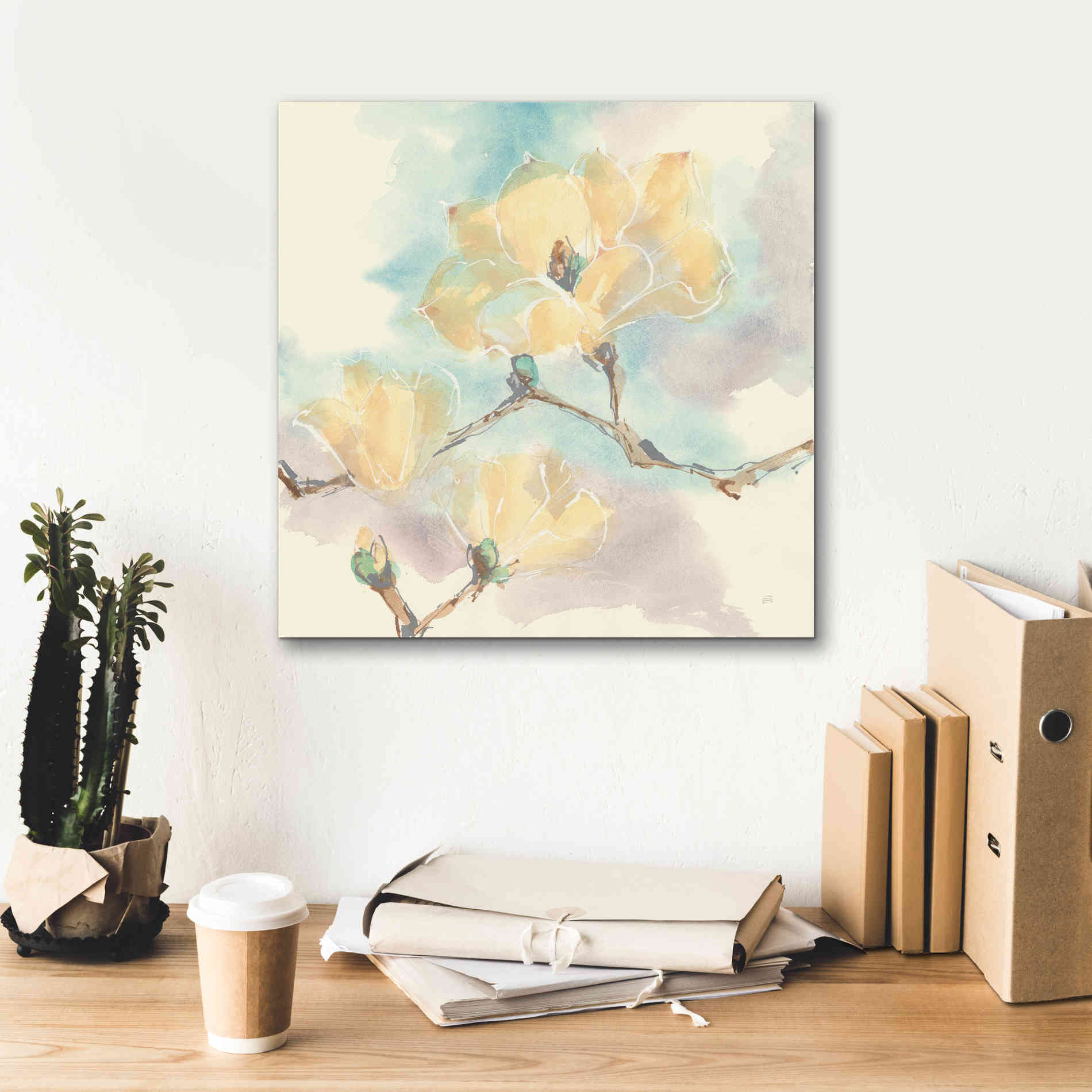 'Magnolias In White I' by Chris Paschke, Giclee Canvas Wall Art,18 x 18