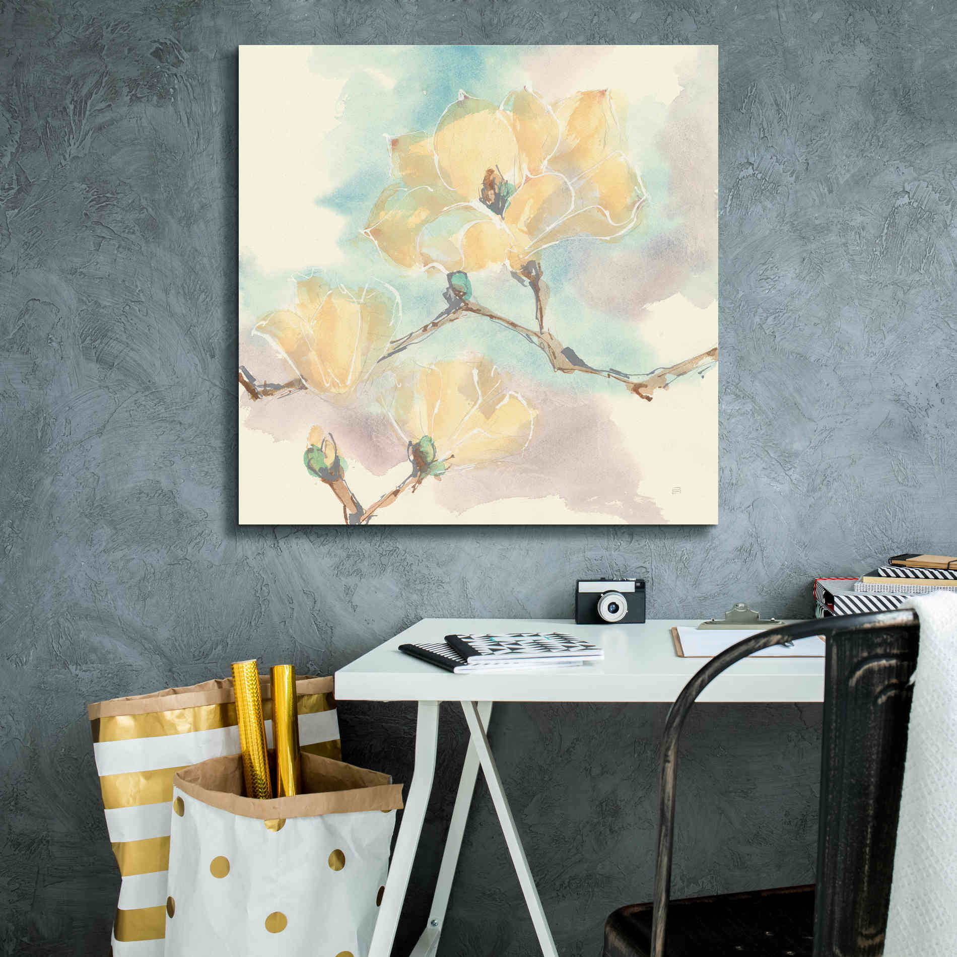 'Magnolias In White I' by Chris Paschke, Giclee Canvas Wall Art,26 x 26