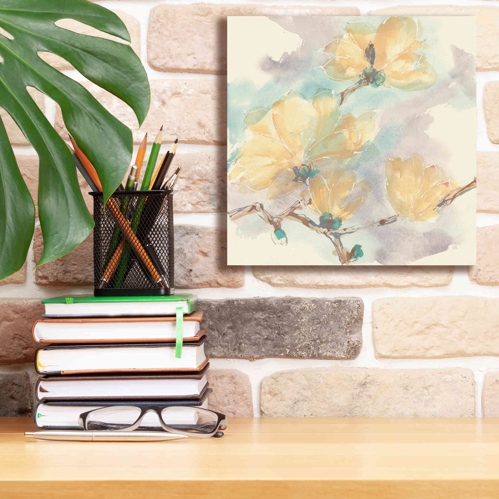 'Magnolias In White II' by Chris Paschke, Giclee Canvas Wall Art,12 x 12