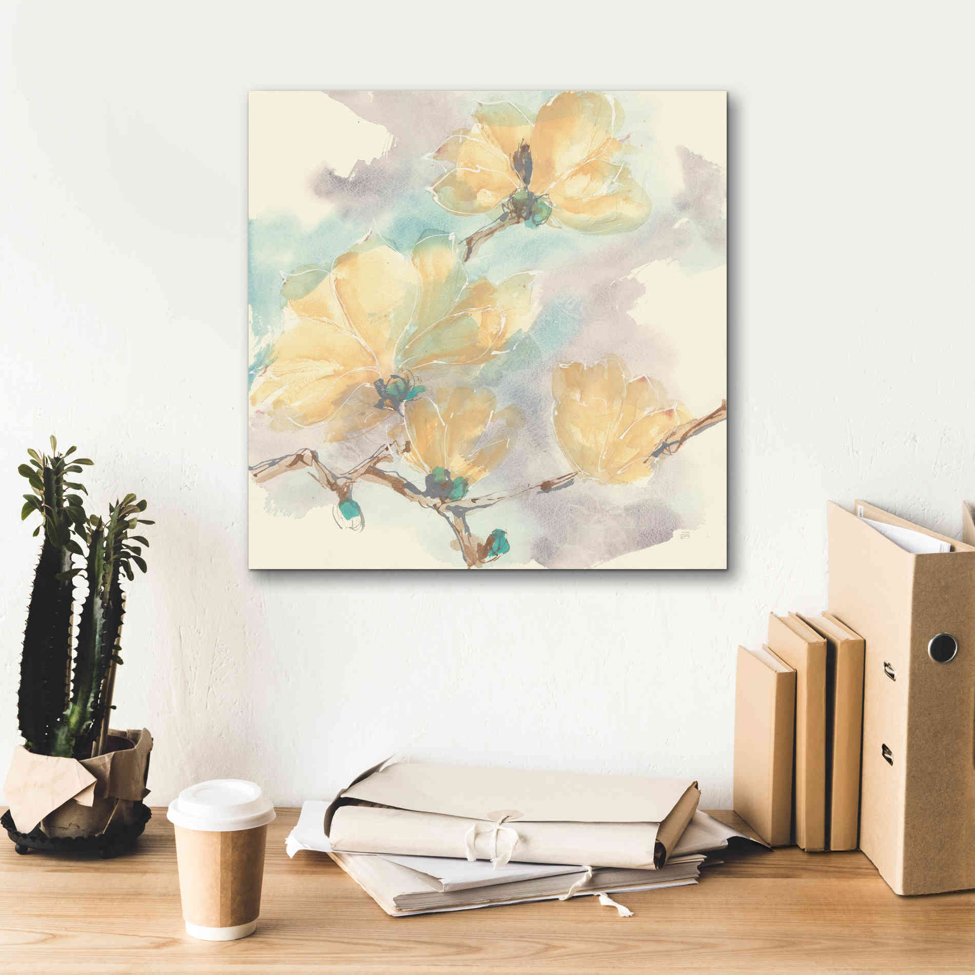 'Magnolias In White II' by Chris Paschke, Giclee Canvas Wall Art,18 x 18
