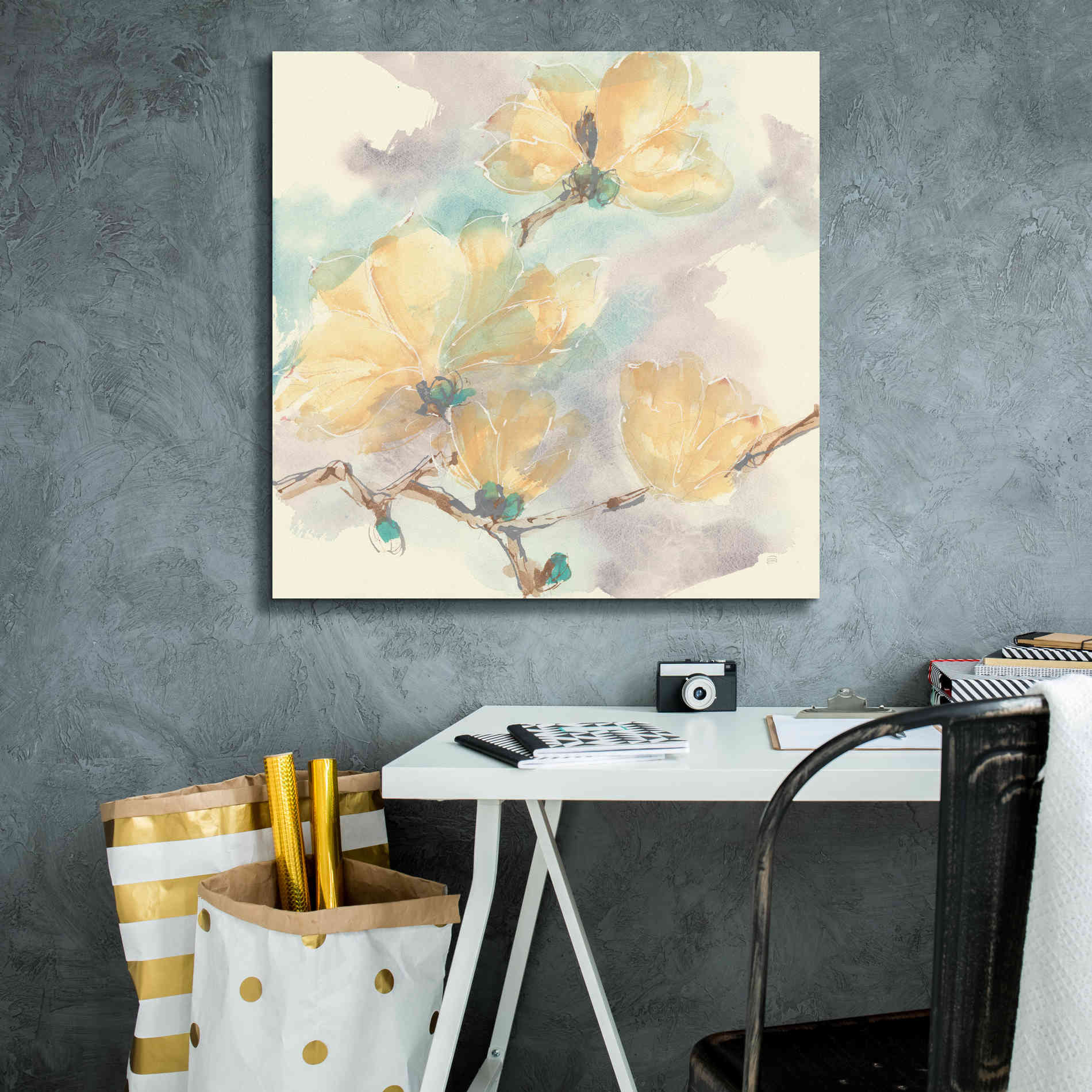 'Magnolias In White II' by Chris Paschke, Giclee Canvas Wall Art,26 x 26