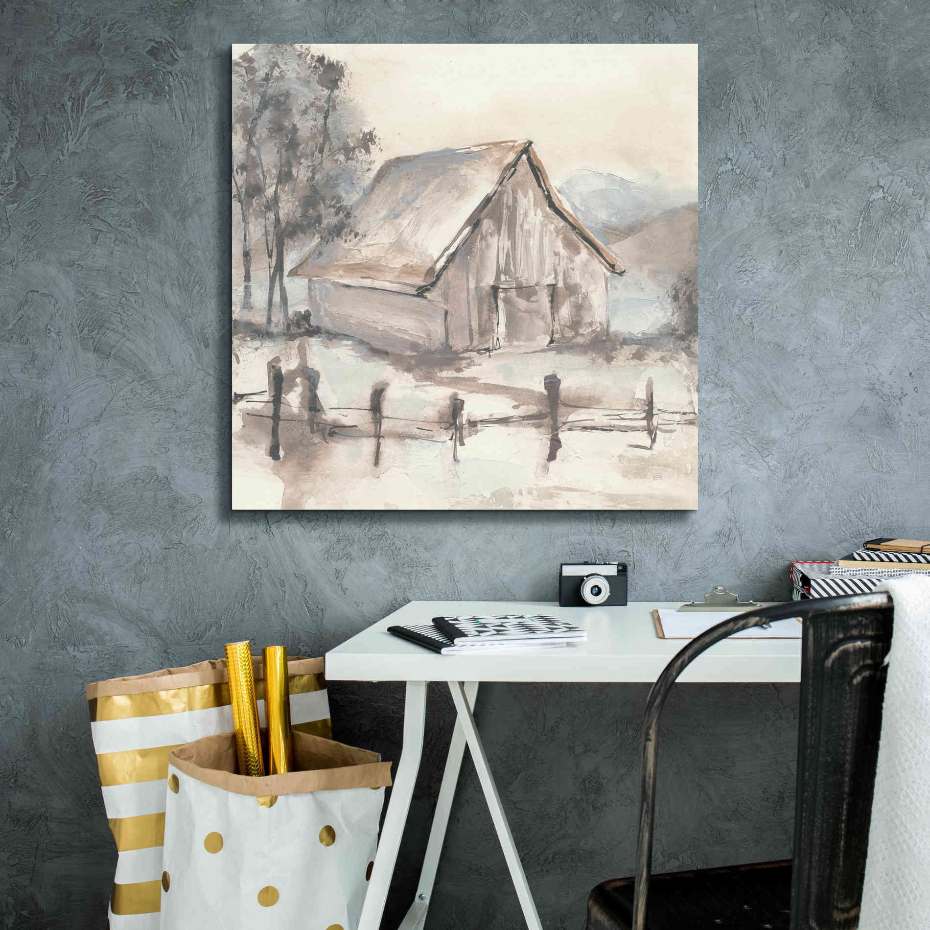 'Barn VII' by Chris Paschke, Giclee Canvas Wall Art,26 x 26