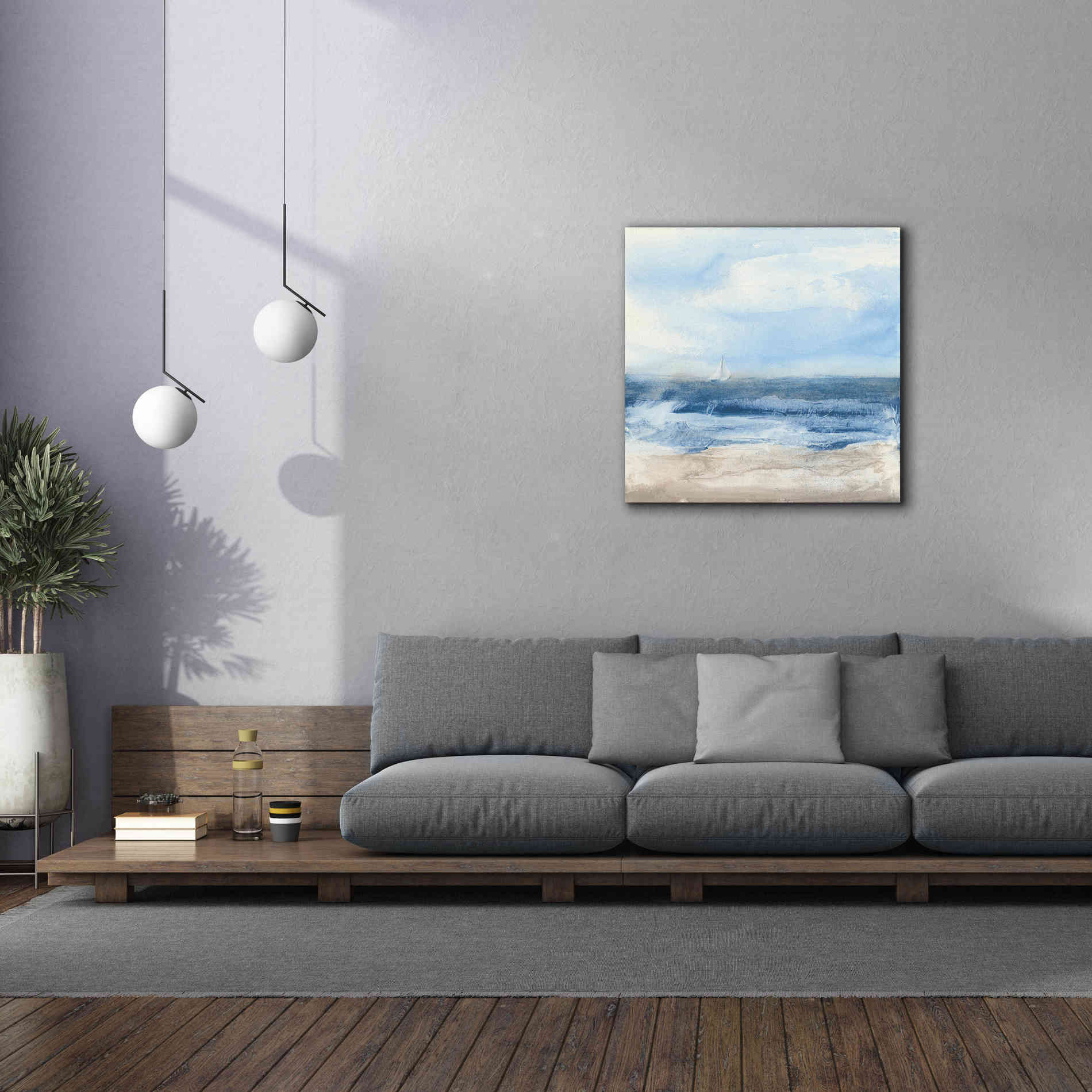 'Surf And Sails' by Chris Paschke, Giclee Canvas Wall Art,37 x 37