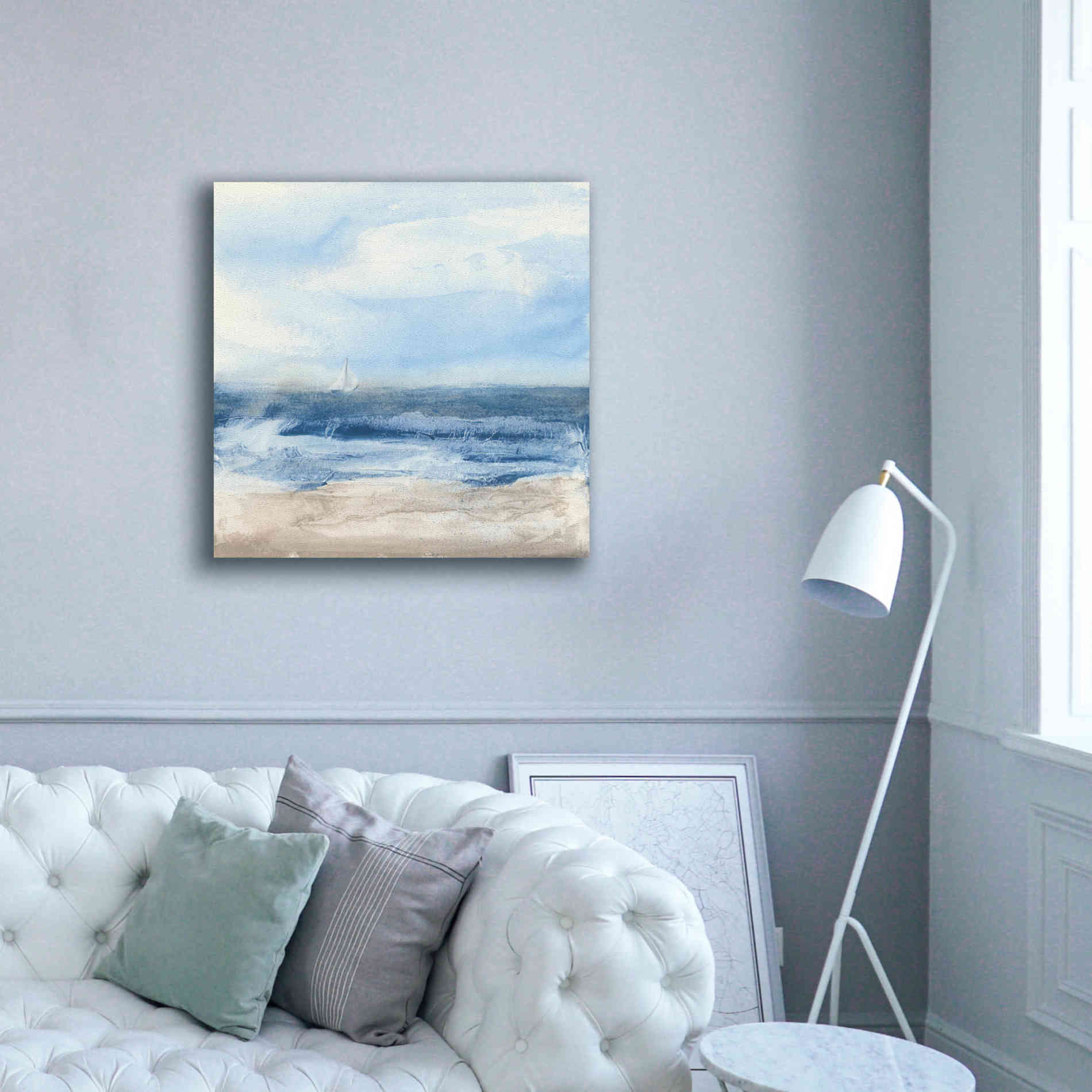 'Surf And Sails' by Chris Paschke, Giclee Canvas Wall Art,37 x 37