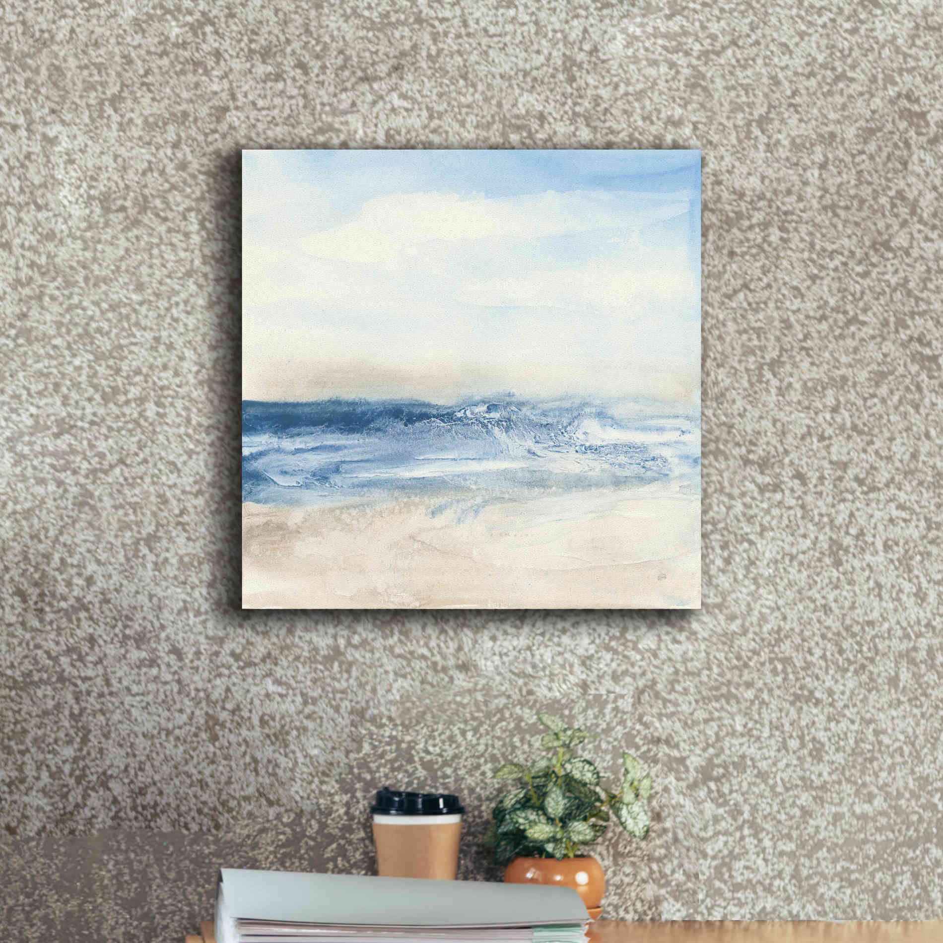 'Surf And Sand' by Chris Paschke, Giclee Canvas Wall Art,18 x 18