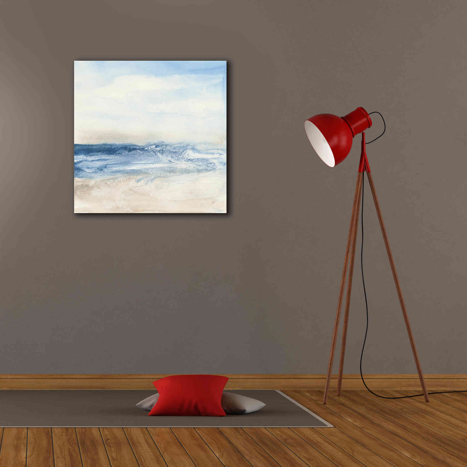 'Surf And Sand' by Chris Paschke, Giclee Canvas Wall Art,26 x 26
