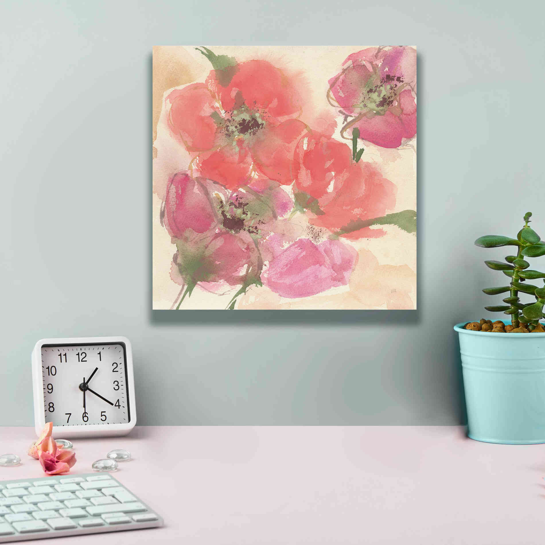 'Coral Blooms I' by Chris Paschke, Giclee Canvas Wall Art,12 x 12