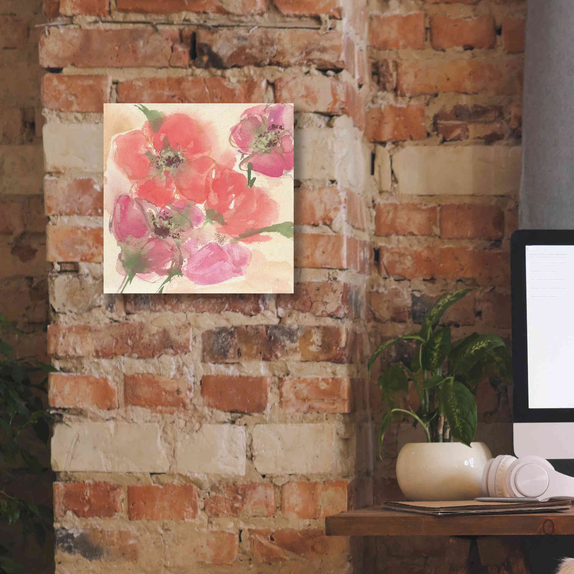 'Coral Blooms I' by Chris Paschke, Giclee Canvas Wall Art,12 x 12