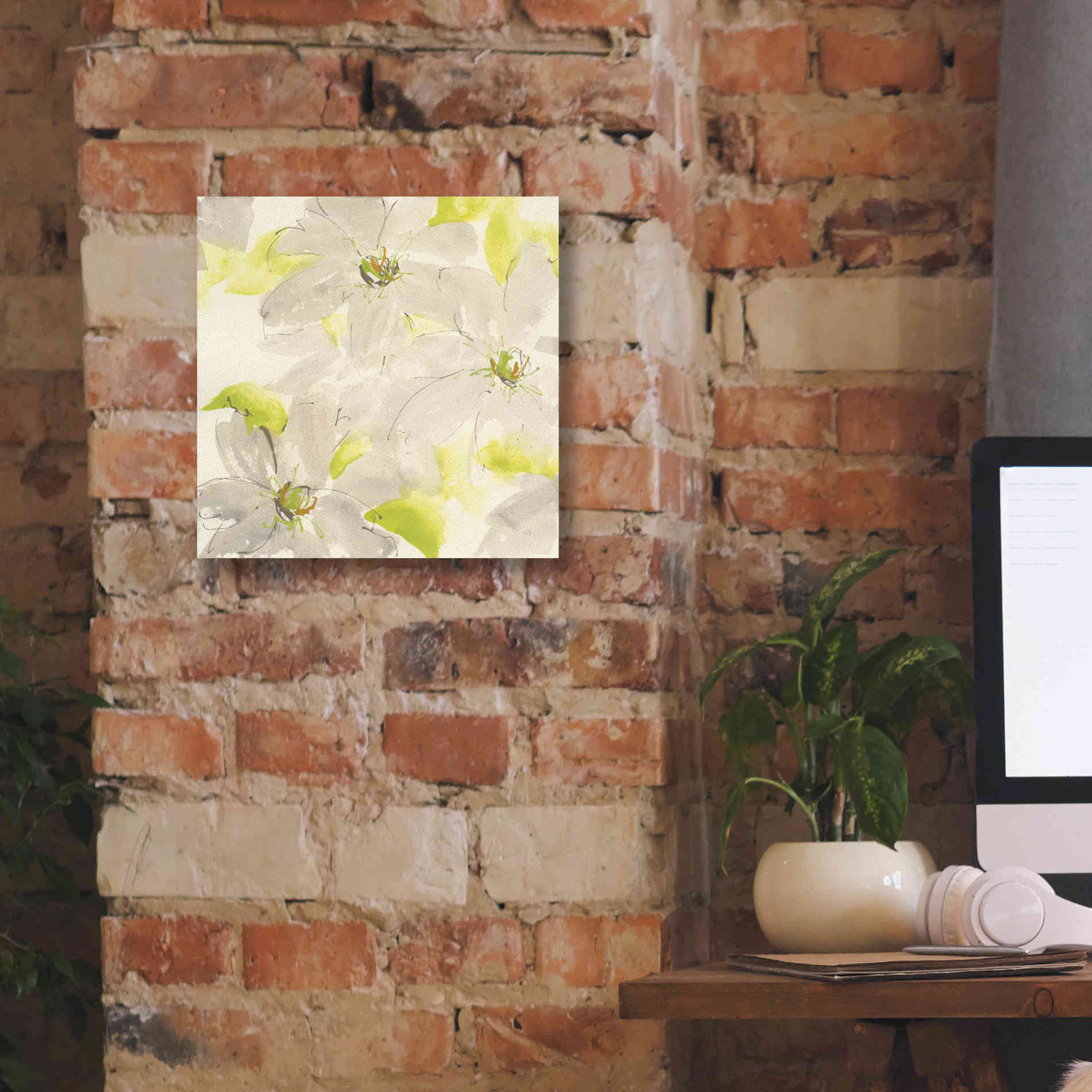 'Dancing Clematis I' by Chris Paschke, Giclee Canvas Wall Art,12 x 12