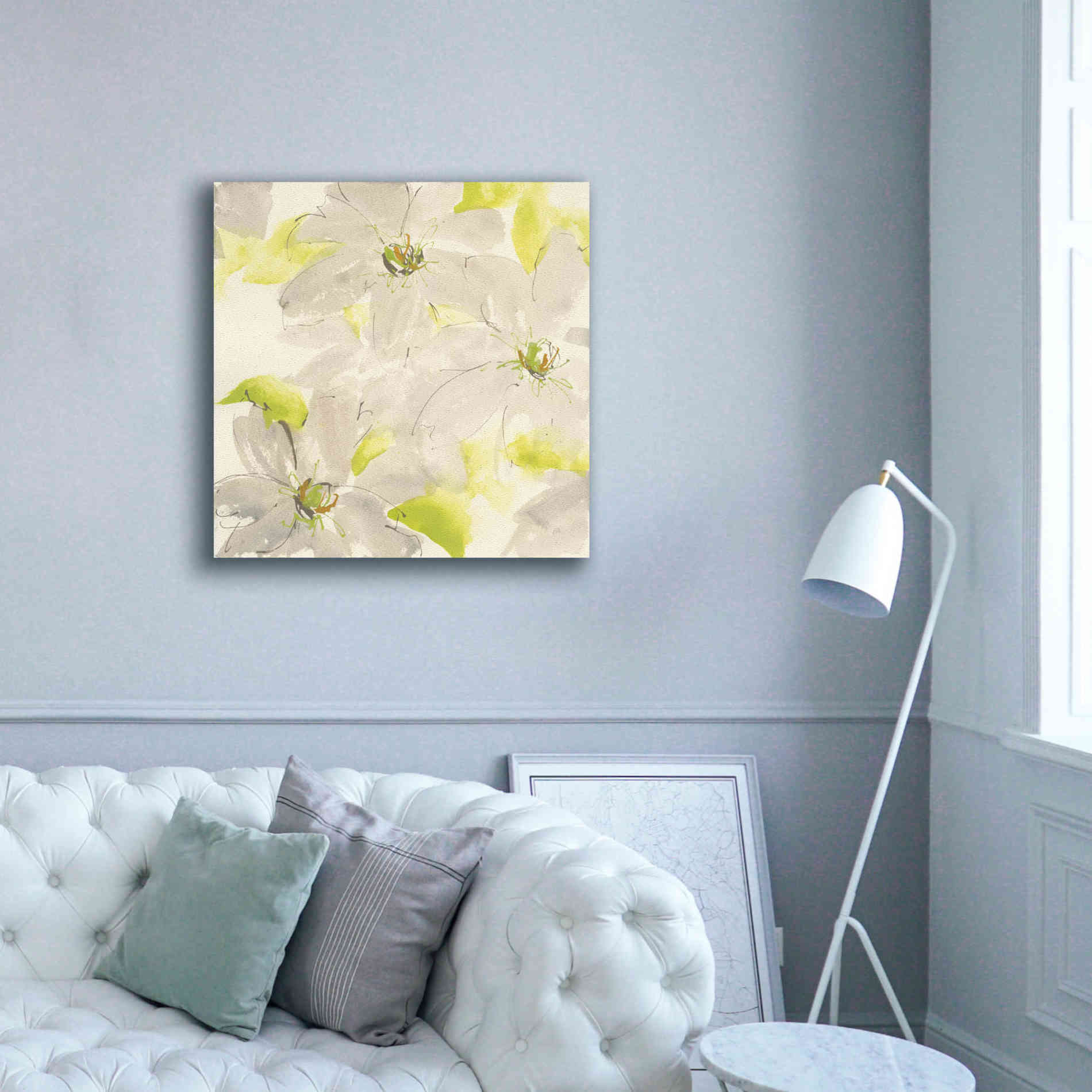 'Dancing Clematis I' by Chris Paschke, Giclee Canvas Wall Art,37 x 37