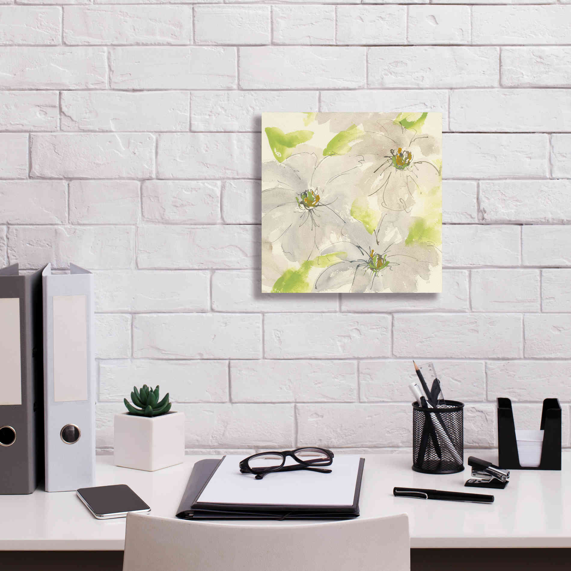 'Dancing Clematis II' by Chris Paschke, Giclee Canvas Wall Art,12 x 12