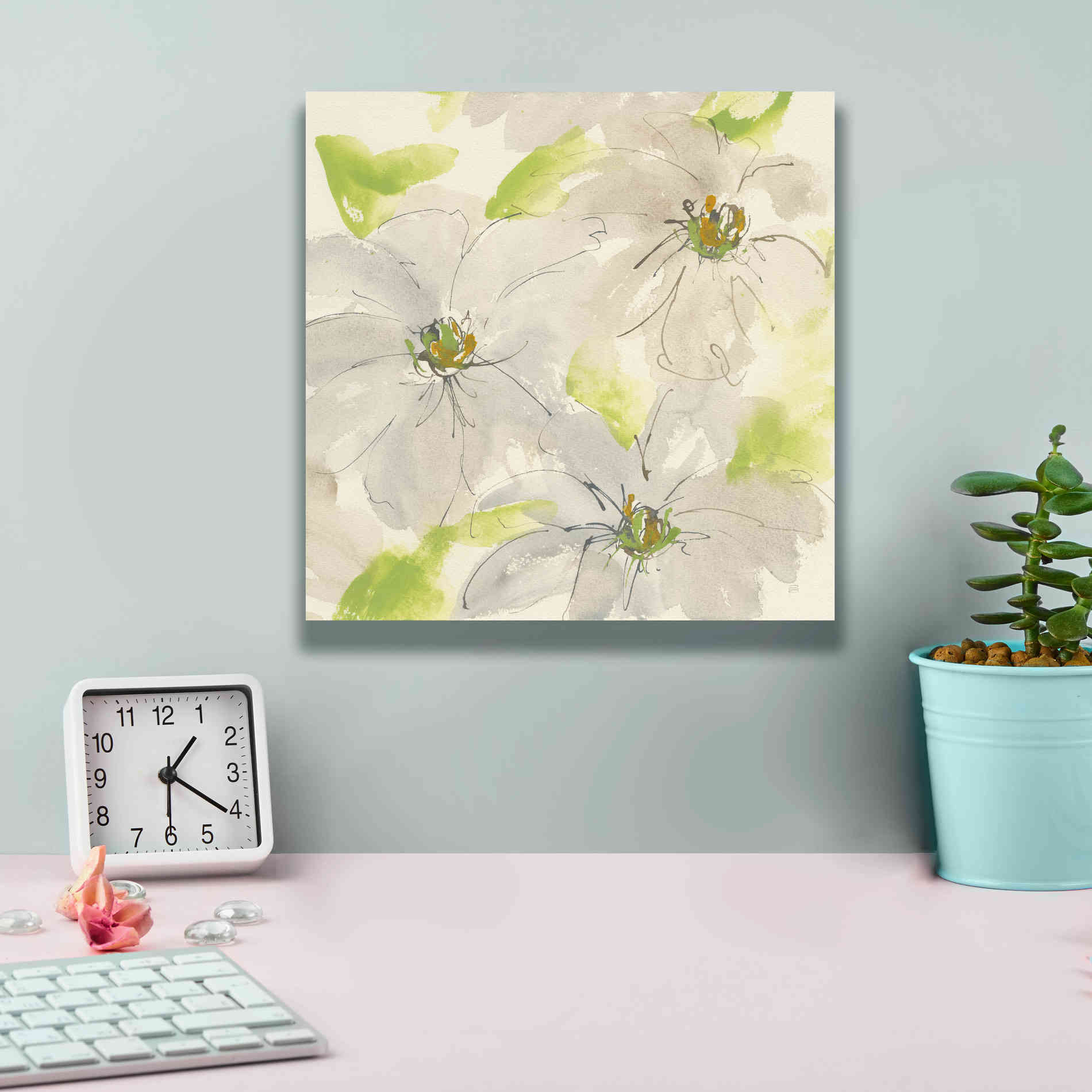 'Dancing Clematis II' by Chris Paschke, Giclee Canvas Wall Art,12 x 12