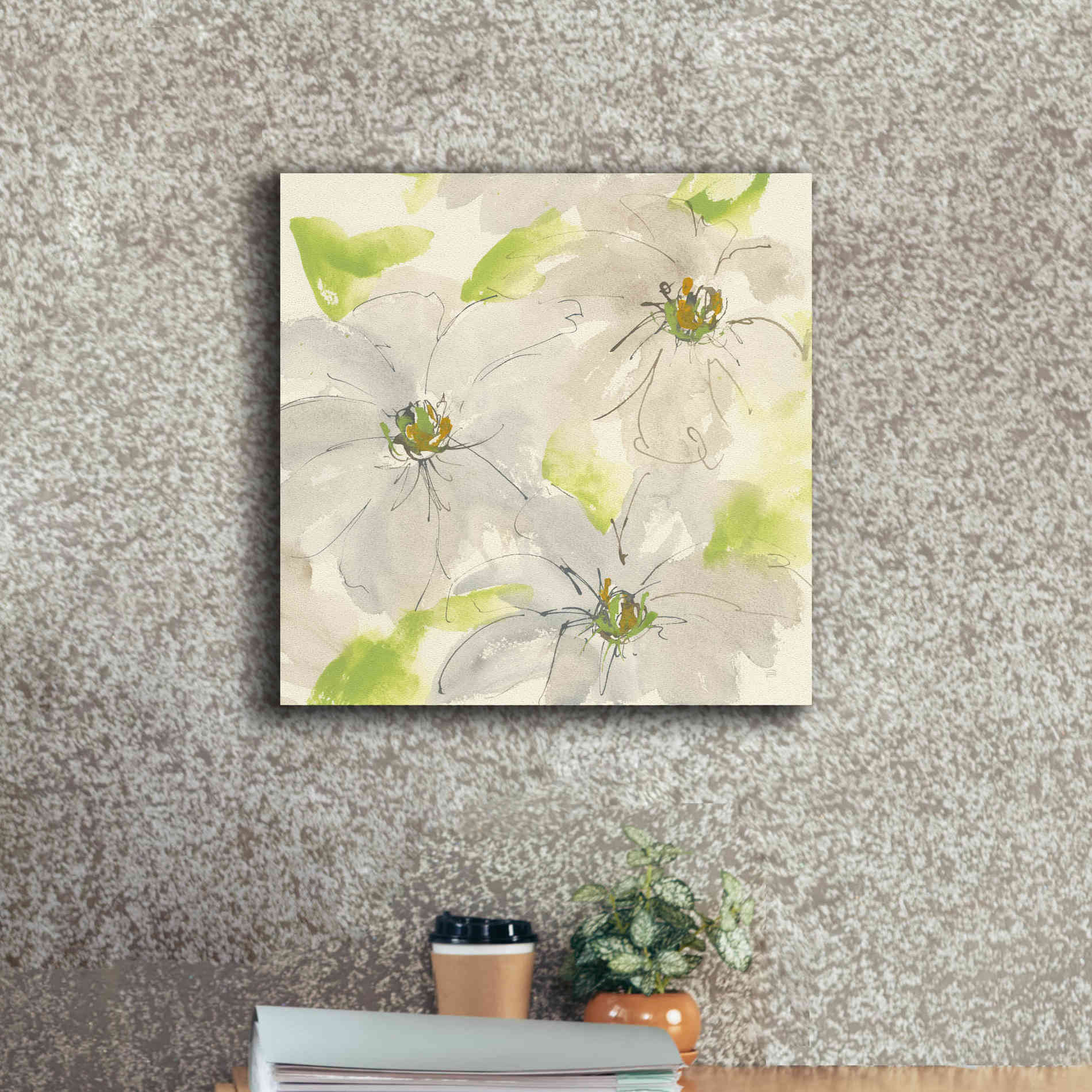 'Dancing Clematis II' by Chris Paschke, Giclee Canvas Wall Art,18 x 18