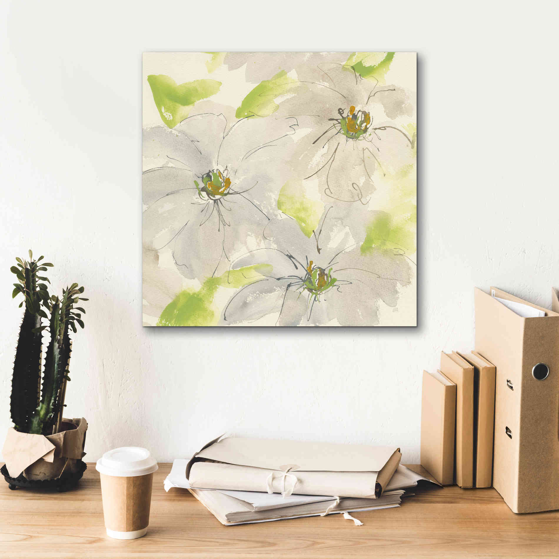 'Dancing Clematis II' by Chris Paschke, Giclee Canvas Wall Art,18 x 18