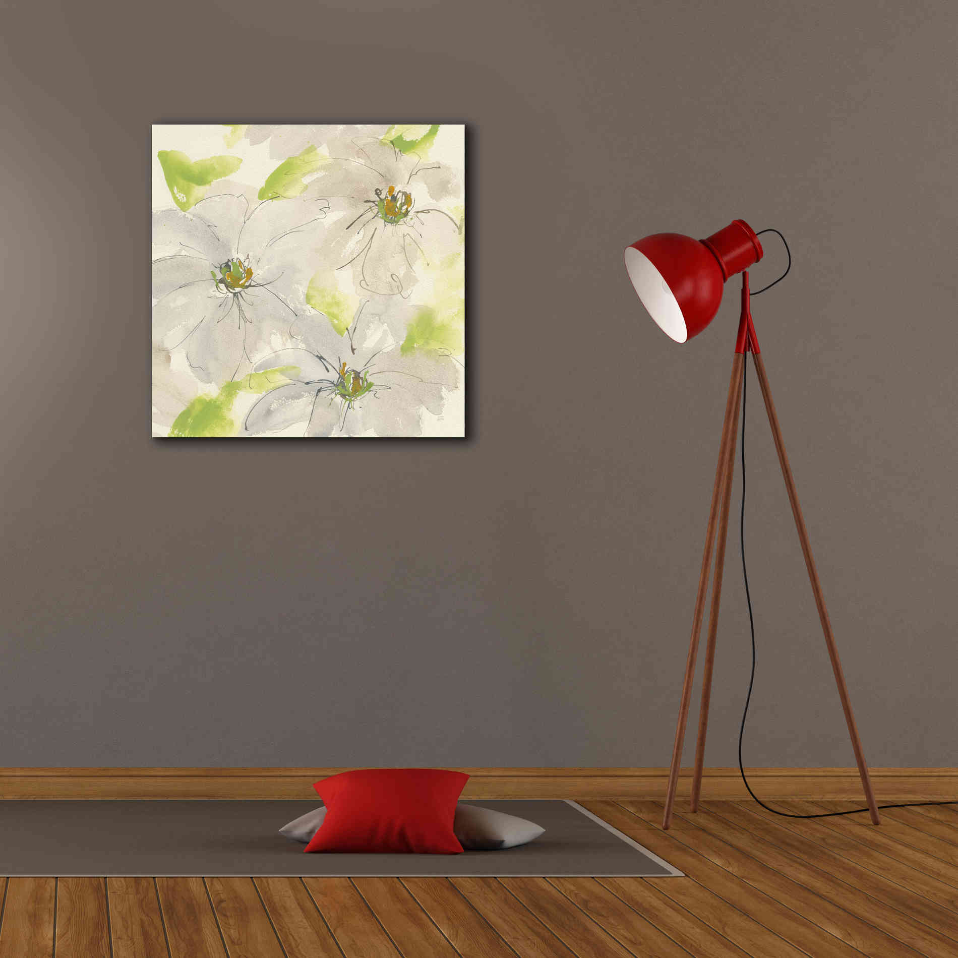 'Dancing Clematis II' by Chris Paschke, Giclee Canvas Wall Art,26 x 26
