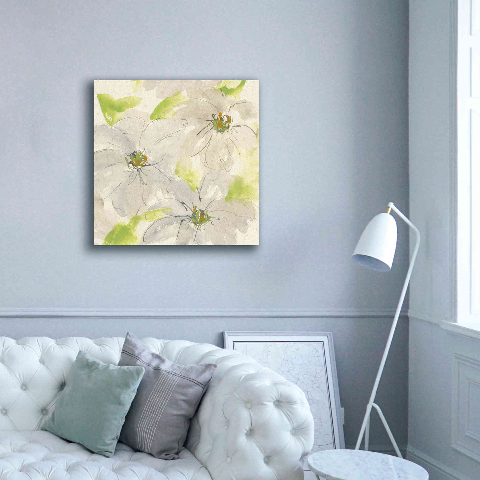 'Dancing Clematis II' by Chris Paschke, Giclee Canvas Wall Art,37 x 37