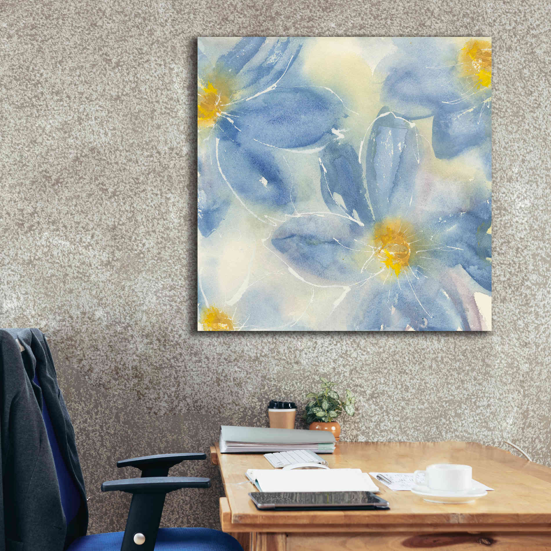 'Tinted Clematis II' by Chris Paschke, Giclee Canvas Wall Art,37 x 37
