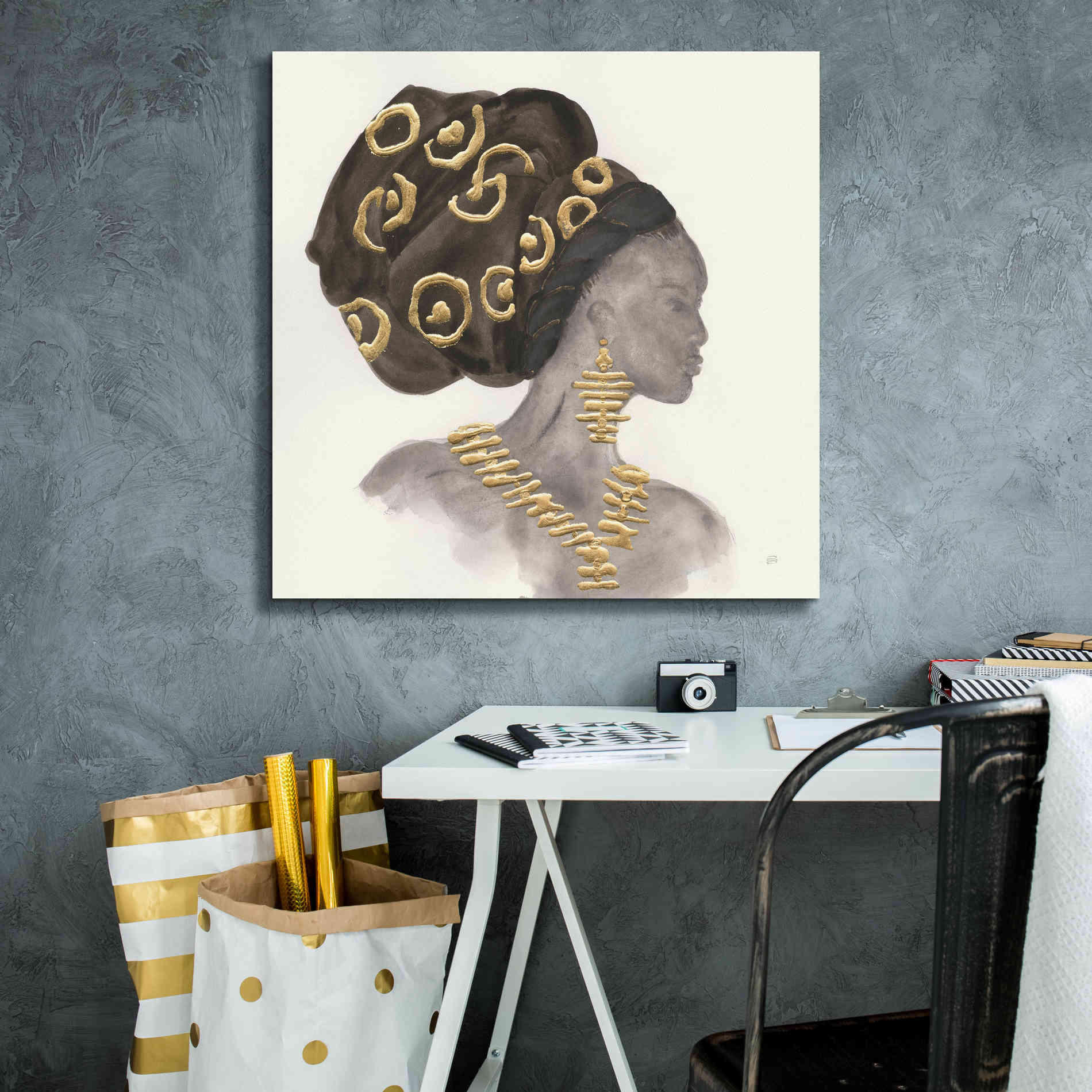 'Headdress Beauty I' by Chris Paschke, Giclee Canvas Wall Art,26 x 26