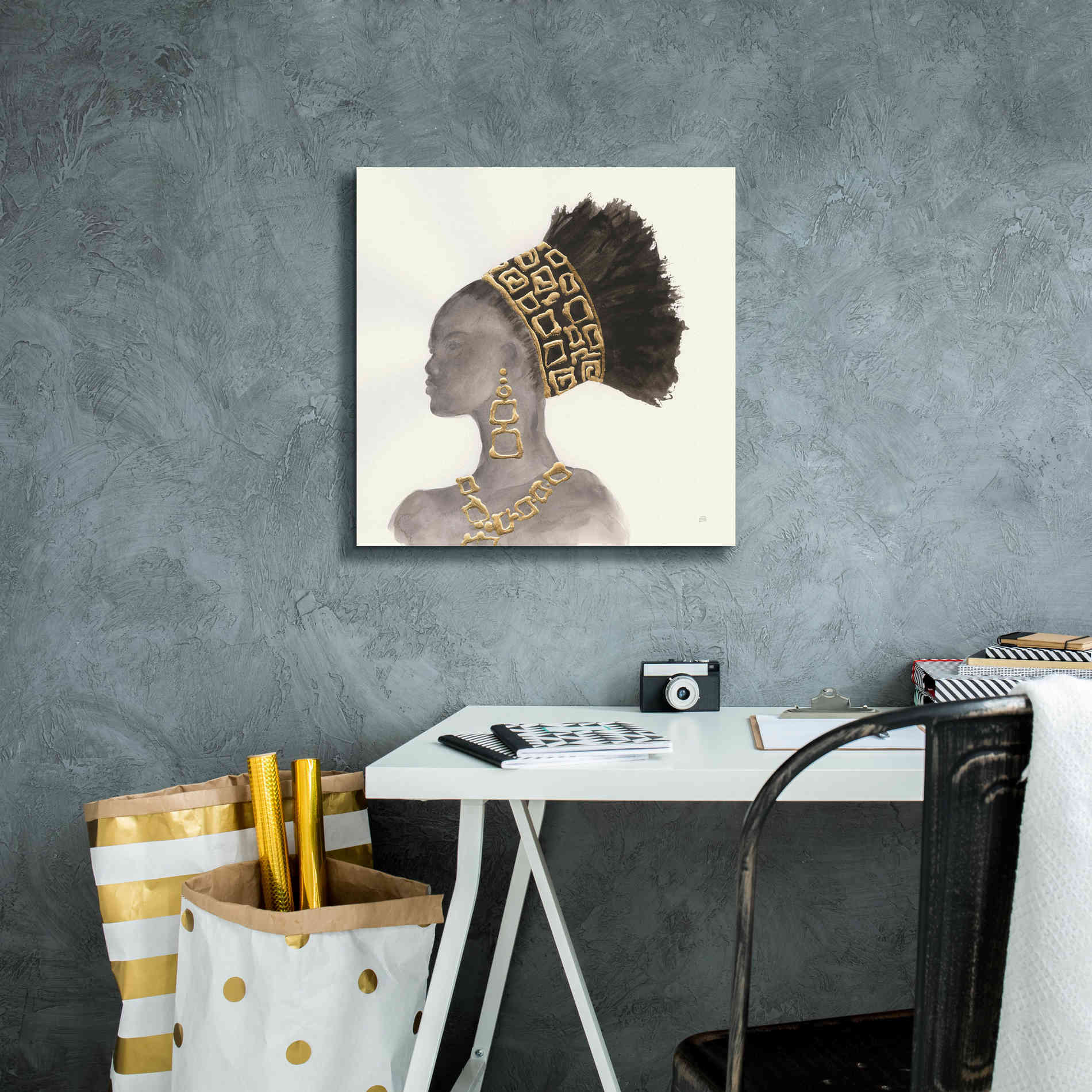 'Headdress Beauty II' by Chris Paschke, Giclee Canvas Wall Art,18 x 18